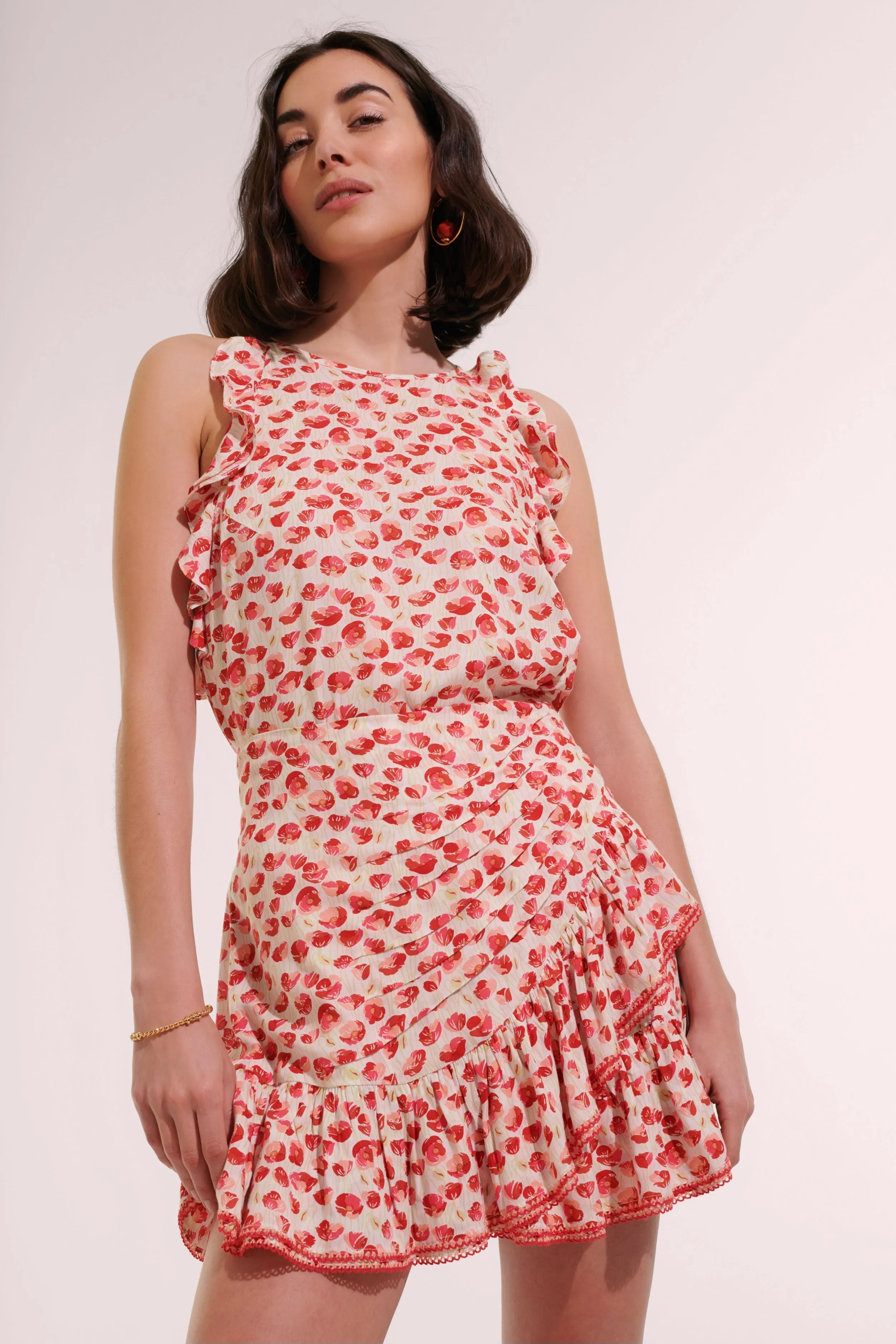 Top Alida - White Red Alamy sold by Poupette St Barth