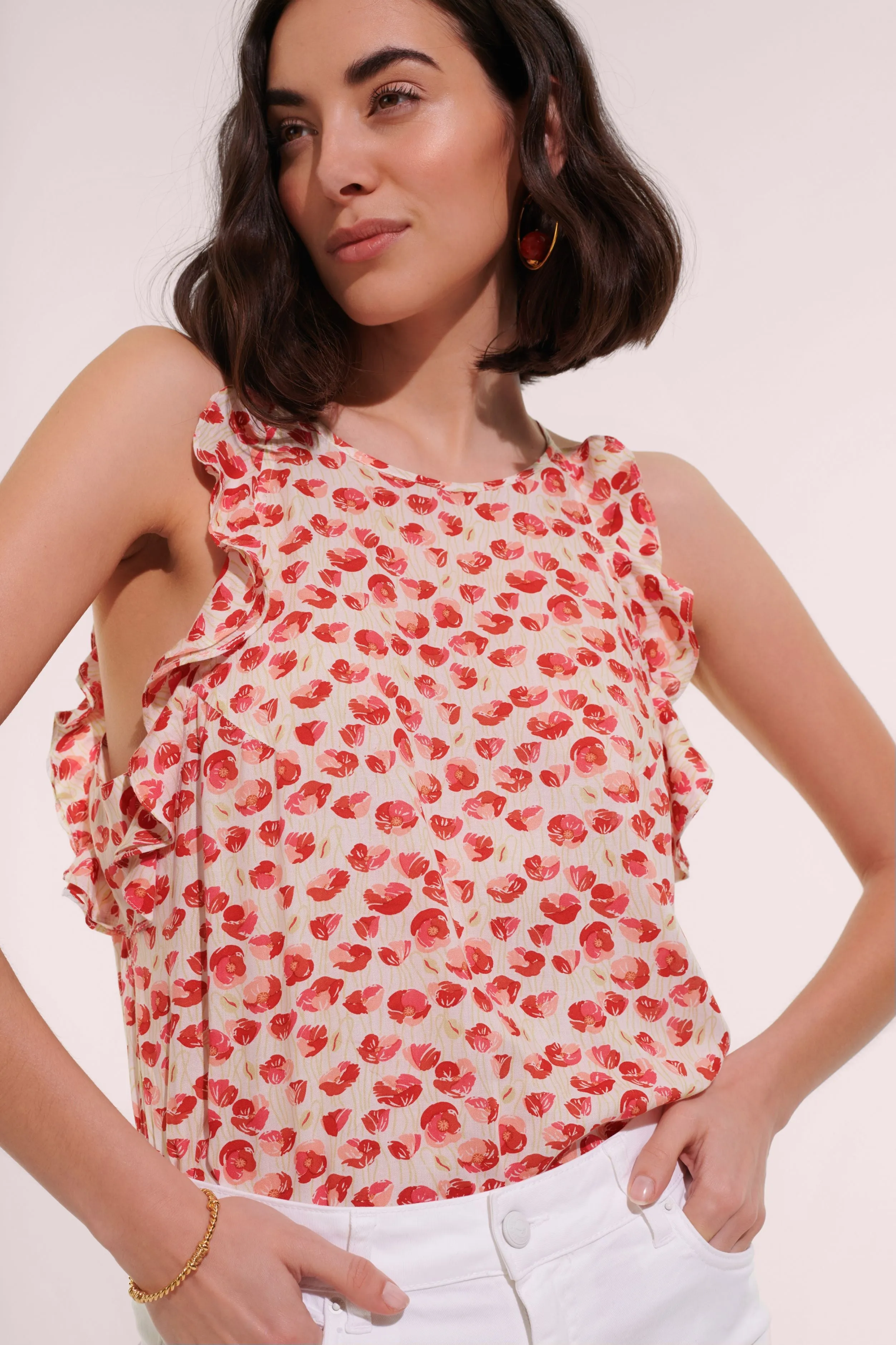 Top Alida - White Red Alamy sold by Poupette St Barth product image thumbnail 5