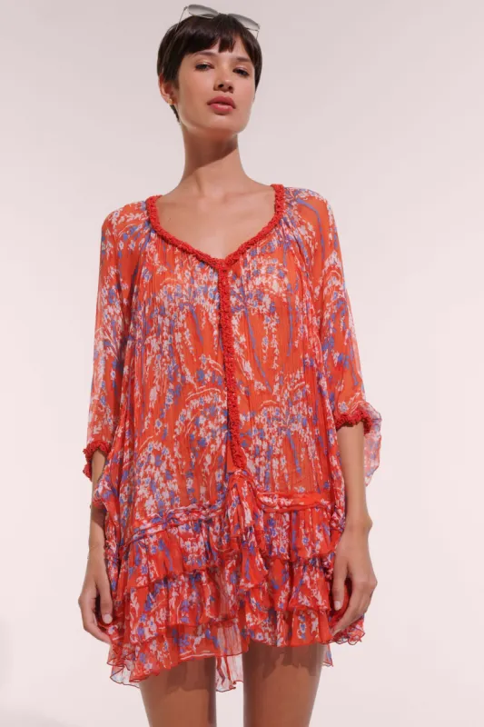 Poncho Nava - Orange Palmery sold by Poupette St Barth