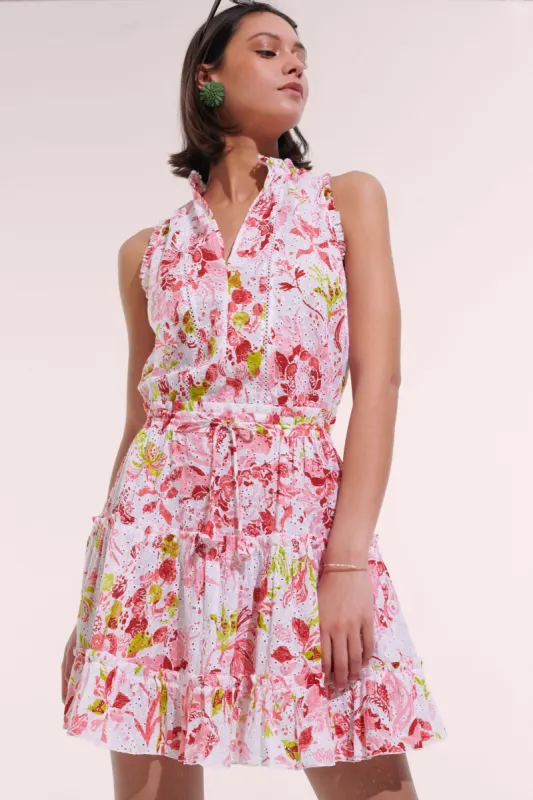 Mini Dress Clara - Pink Nemesia sold by Poupette St Barth