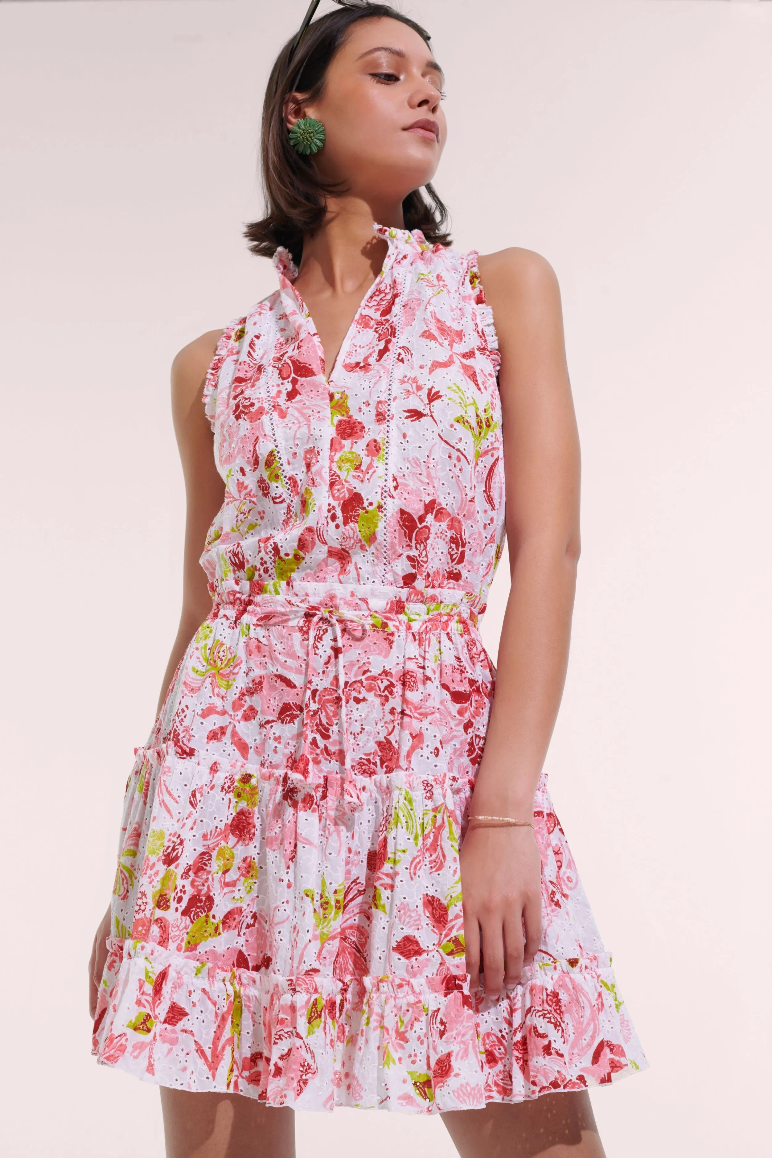 Mini Dress Clara - Pink Nemesia sold by Poupette St Barth