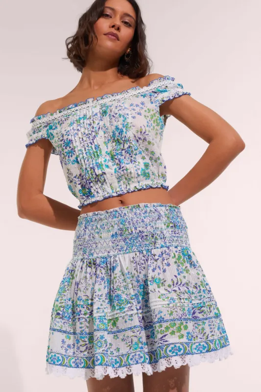 Mini Skirt Galia - Blue Queen Liberty sold by Poupette St Barth