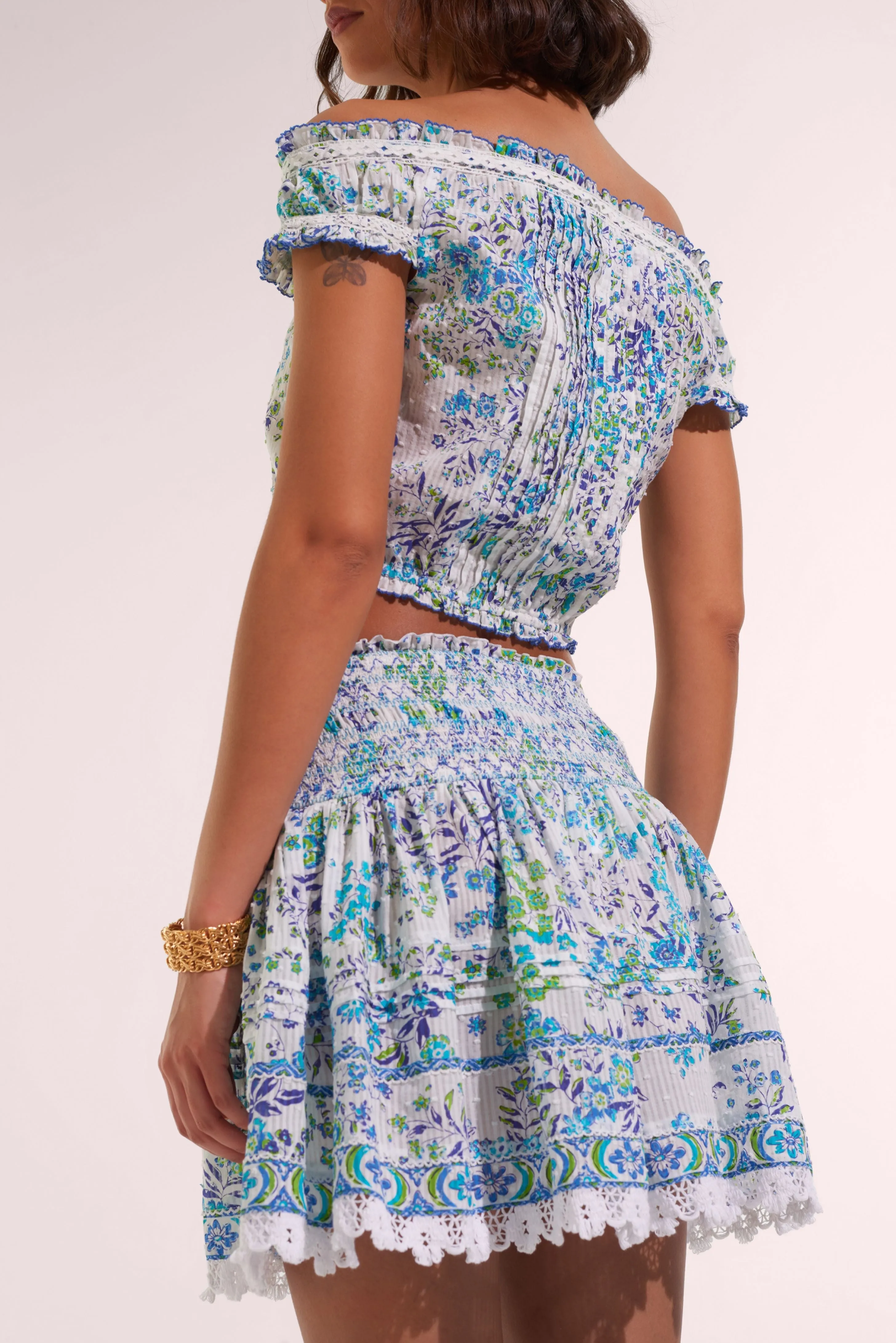 Mini Skirt Galia - Blue Queen Liberty sold by Poupette St Barth product image thumbnail 2