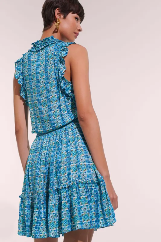 Mini Dress Triny - Aqua Coleus sold by Poupette St Barth