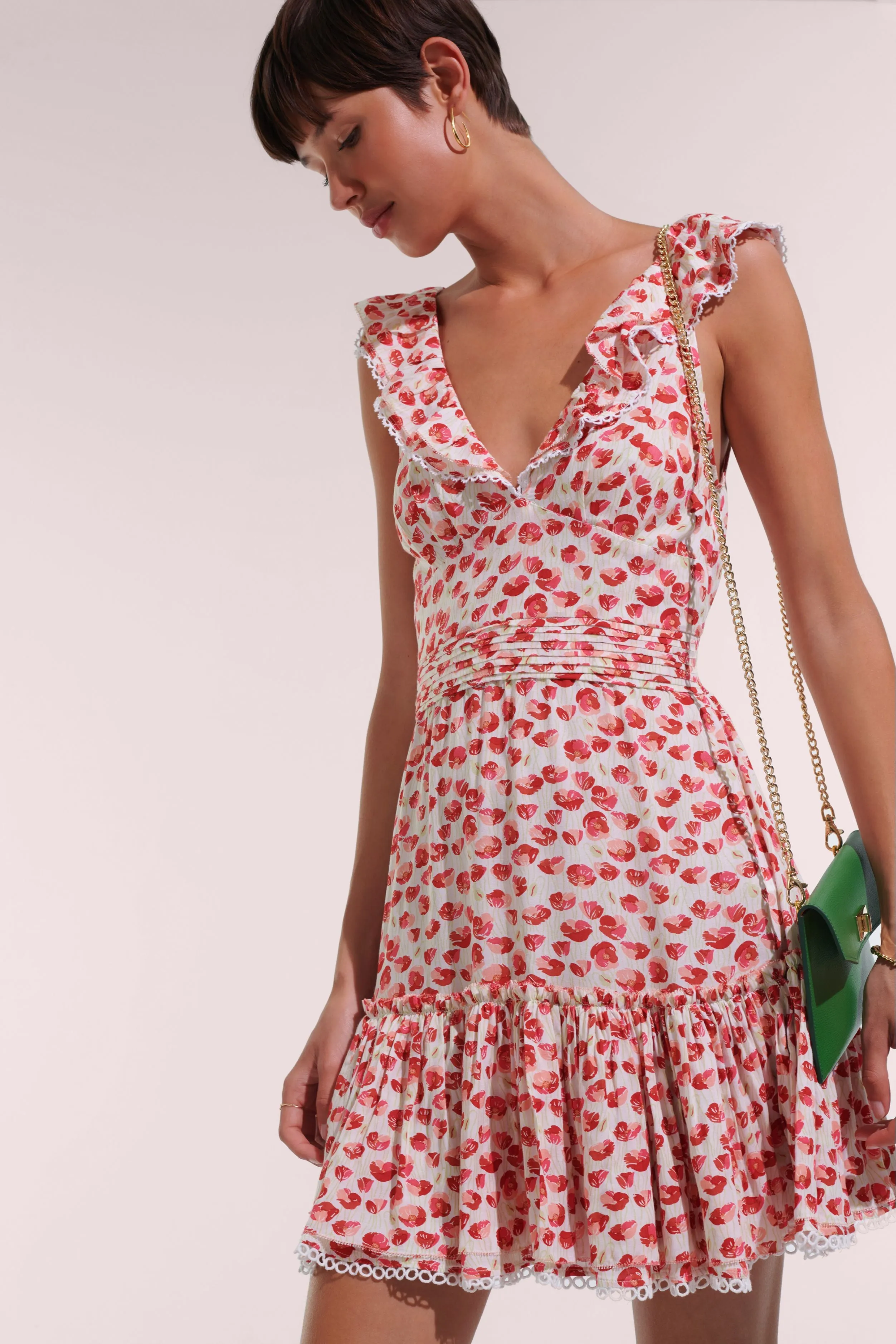 Mini Dress Bruna - White Red Alamy sold by Poupette St Barth product image thumbnail 4