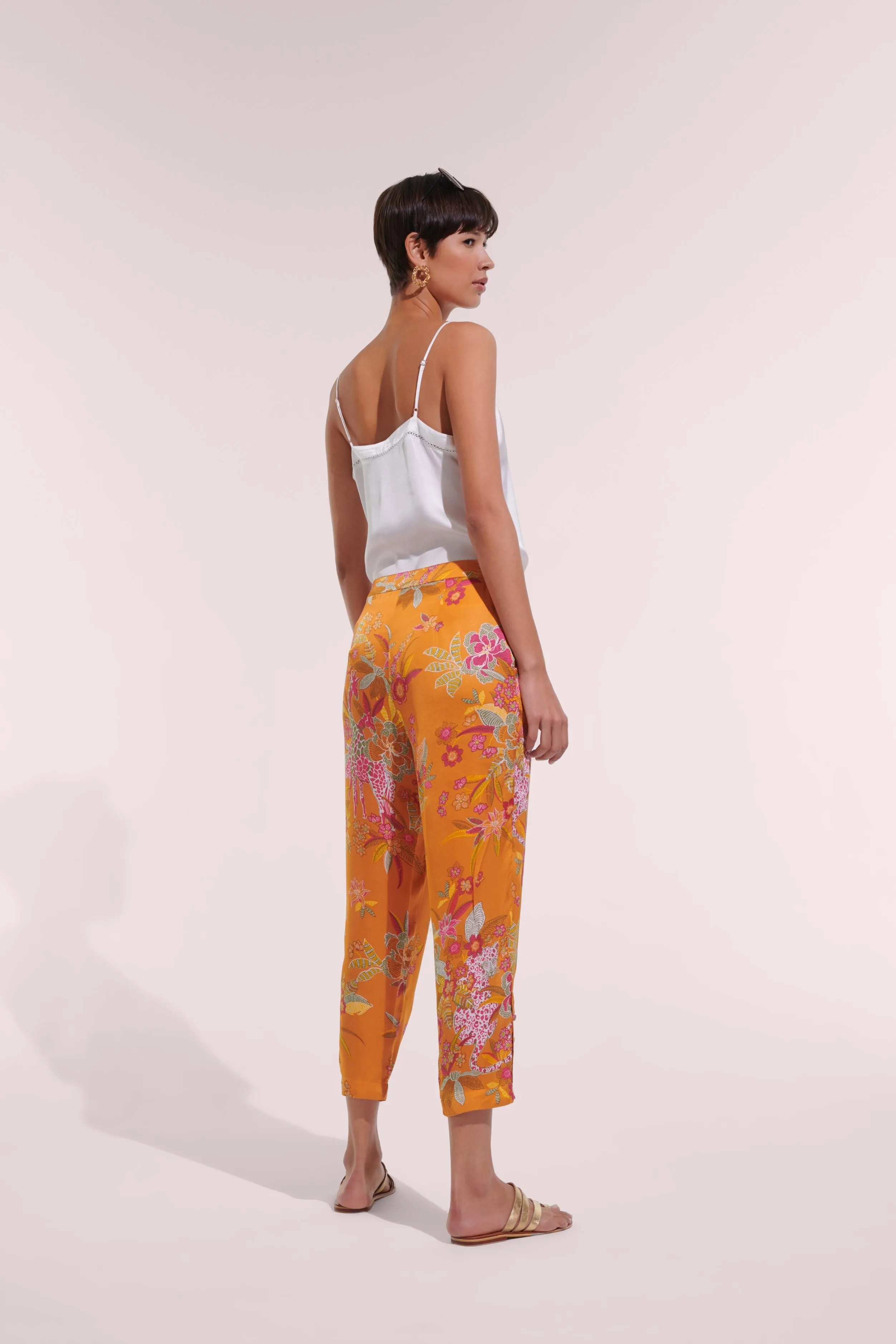 Pant Bel - Orange Leo Forest sold by Poupette St Barth product image thumbnail 2