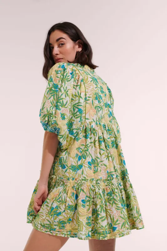 Mini Dress Aria - Green Orchid made by Poupette St Barth