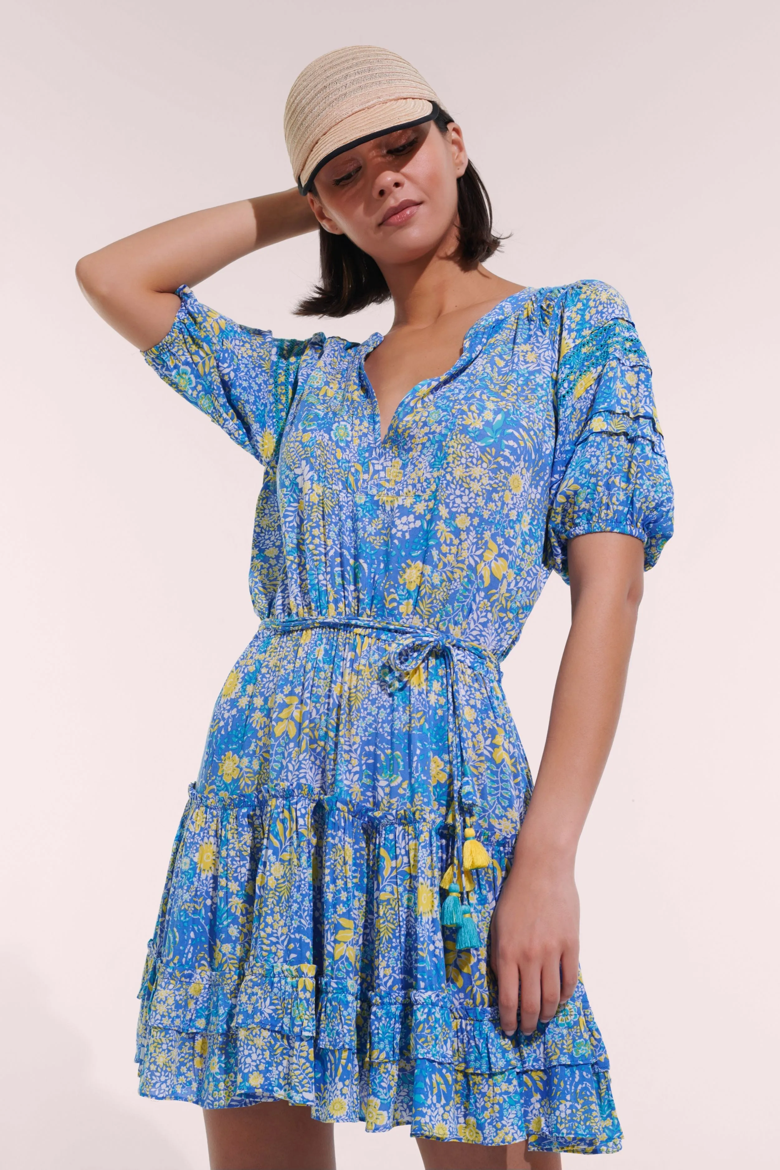 Mini Dress Bona - Blue Corolle sold by Poupette St Barth