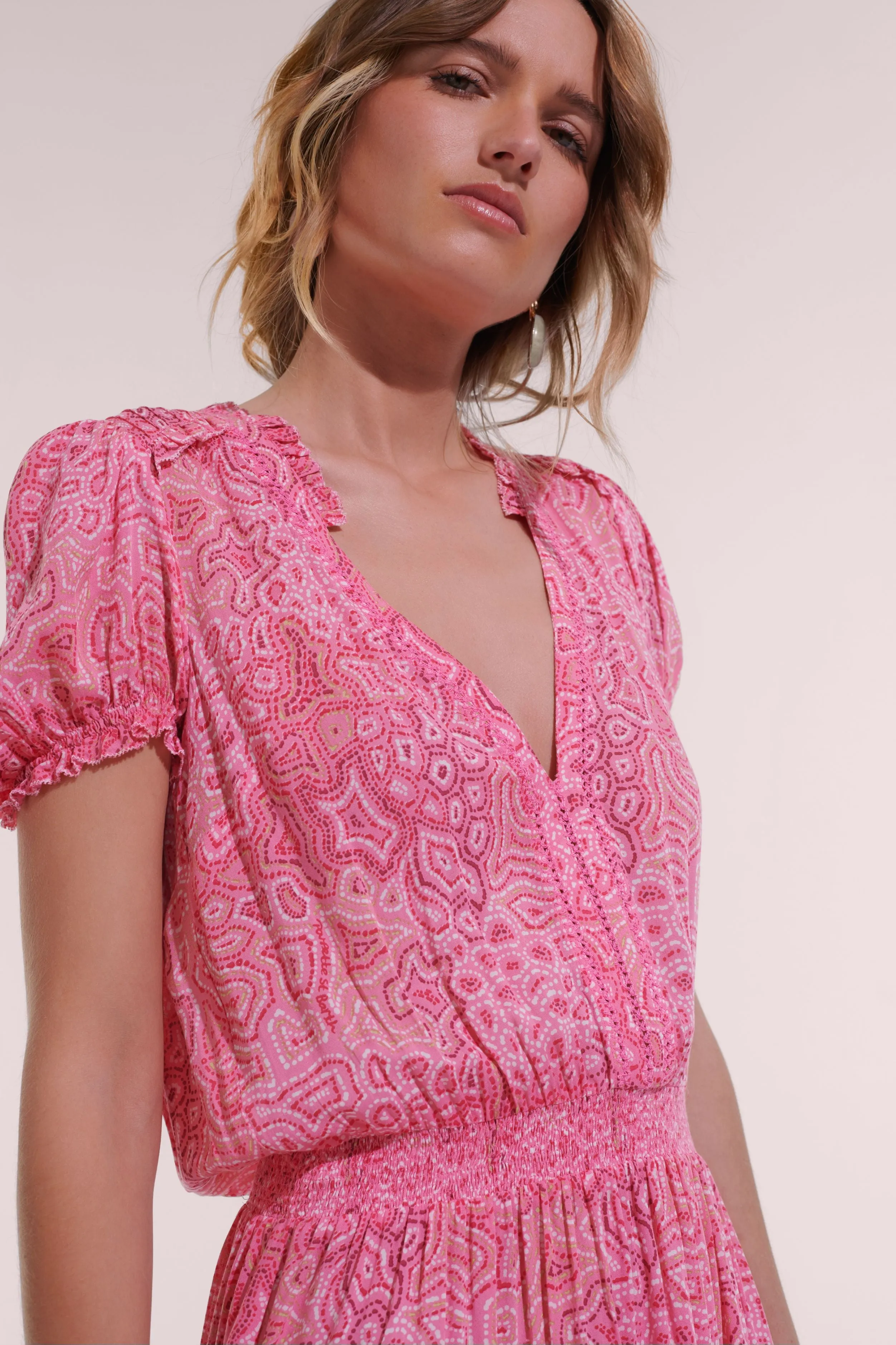 Mini Dress Bibi - Pink Sea Water sold by Poupette St Barth product image thumbnail 3