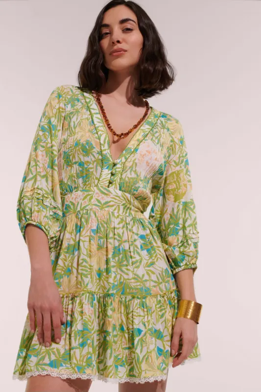 Mini Dress Bera - Green Orchid sold by Poupette St Barth