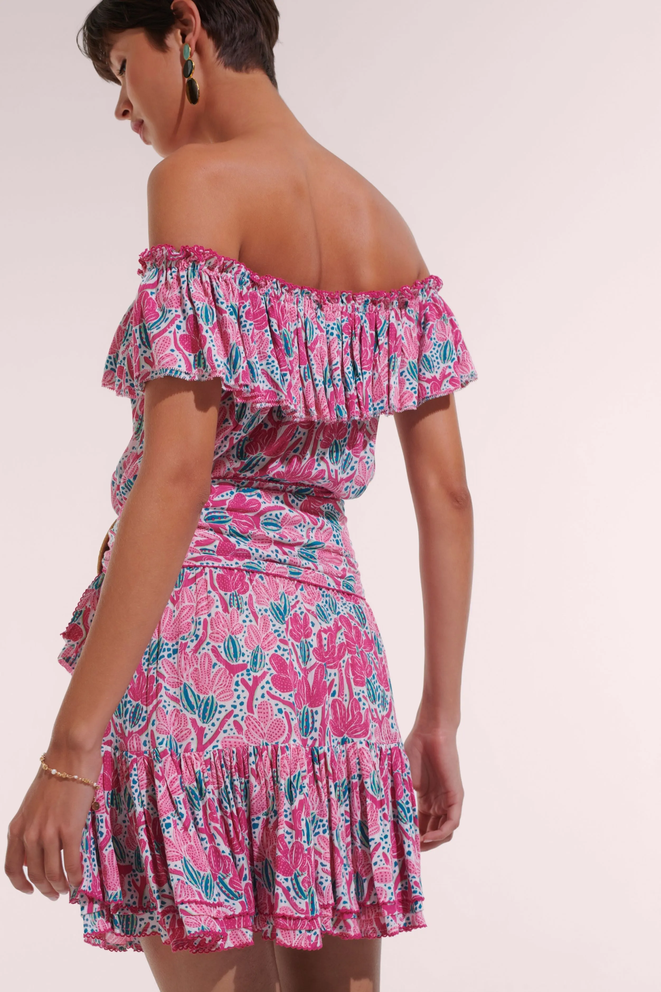 Mini Dress Bella - Pink Kaktus sold by Poupette St Barth product image thumbnail 3
