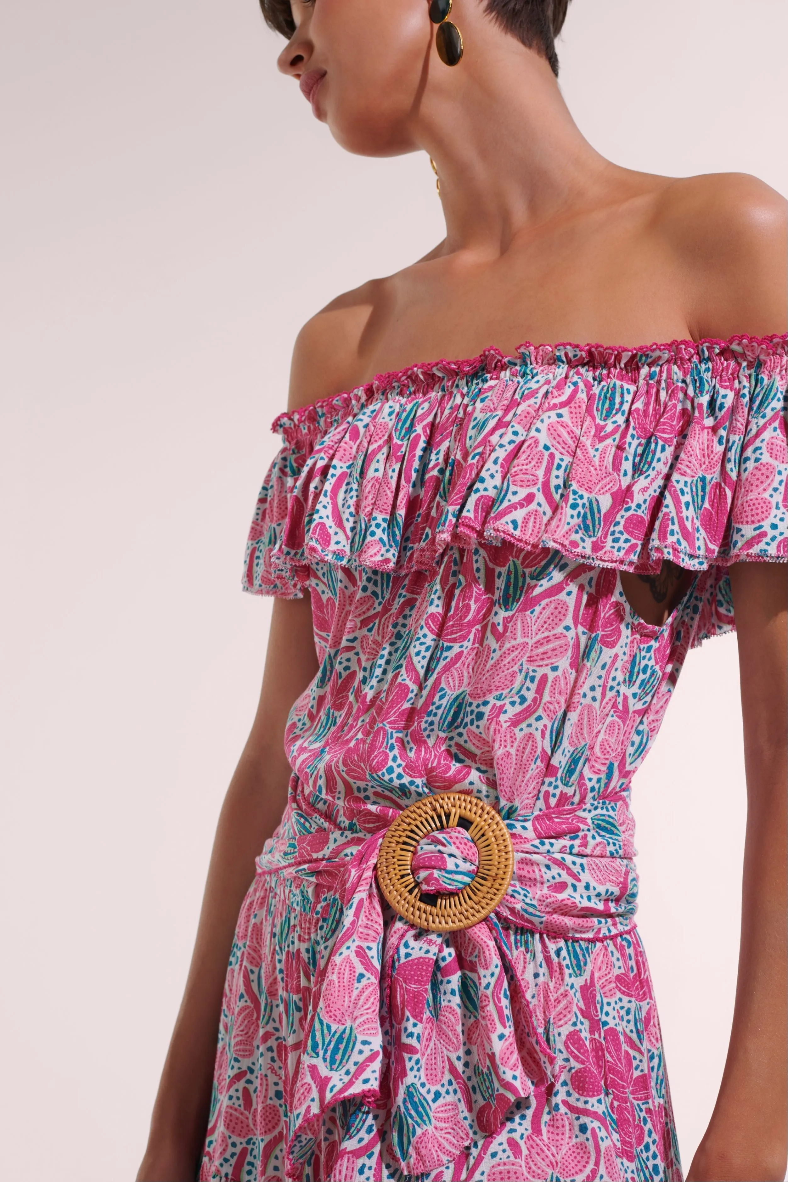 Mini Dress Bella - Pink Kaktus sold by Poupette St Barth