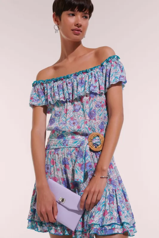 Mini Dress Bella - Aqua Petunia sold by Poupette St Barth