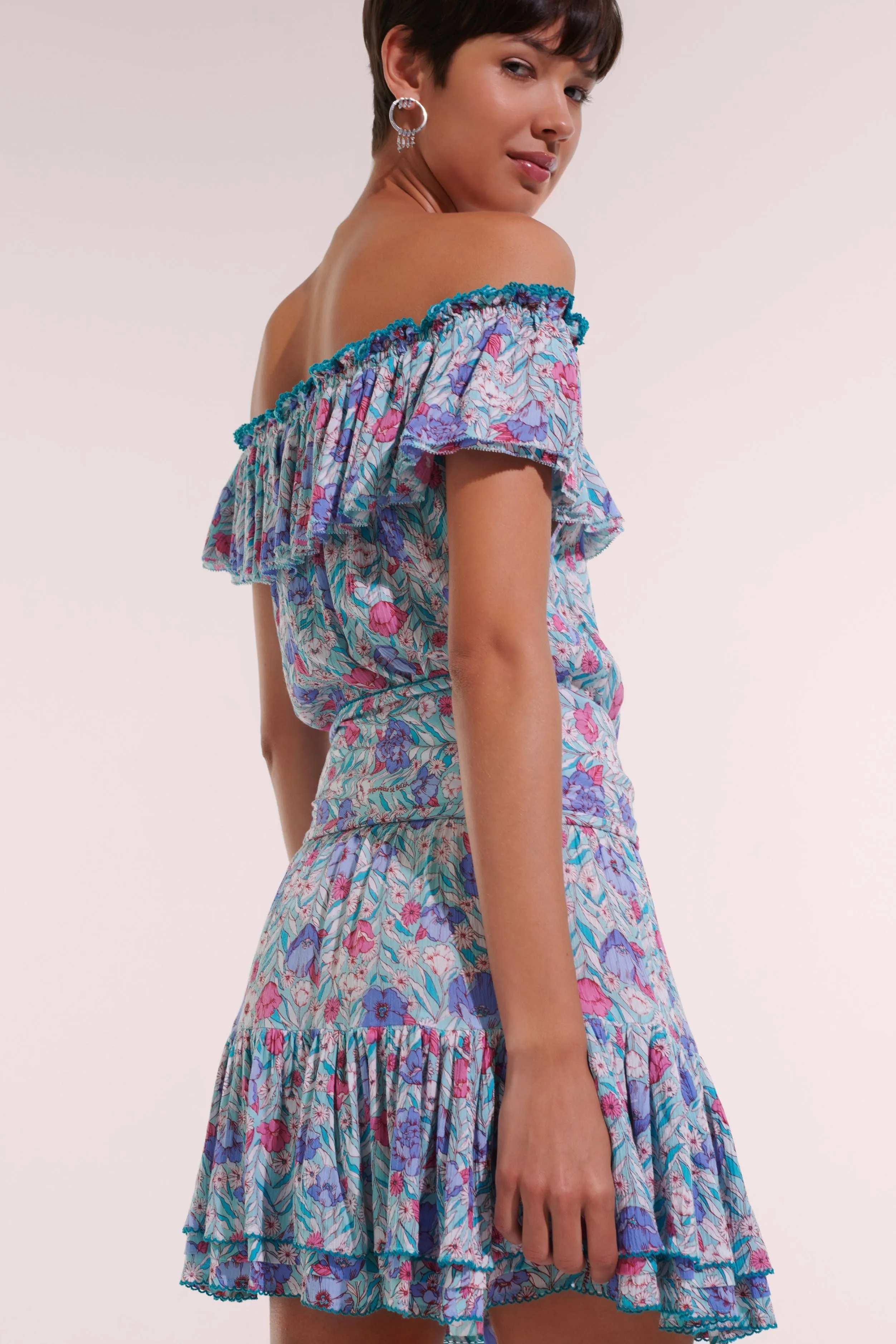Mini Dress Bella - Aqua Petunia sold by Poupette St Barth product image thumbnail 2