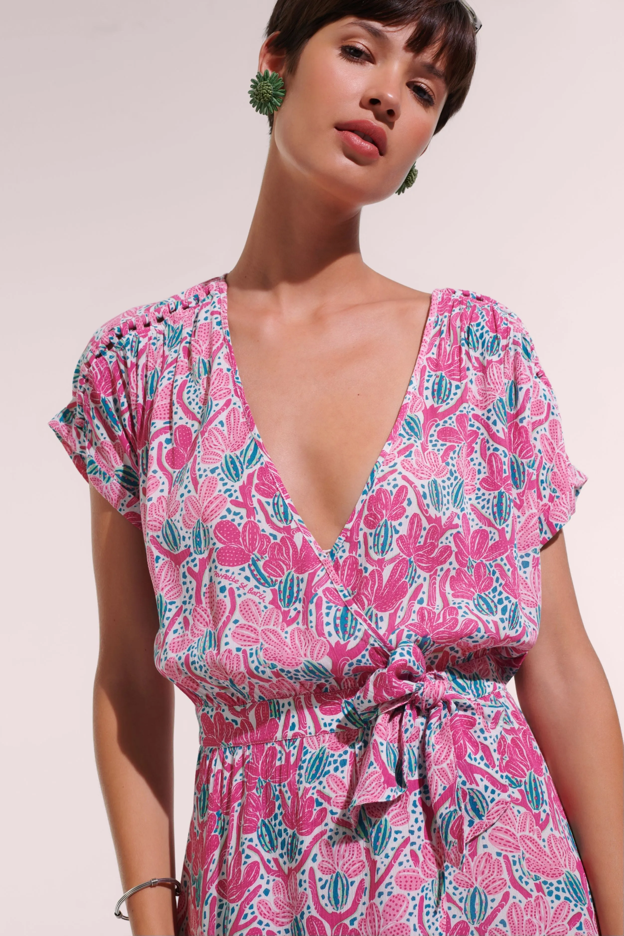 Mini Dress Becky - Pink Kaktus sold by Poupette St Barth product image thumbnail 3