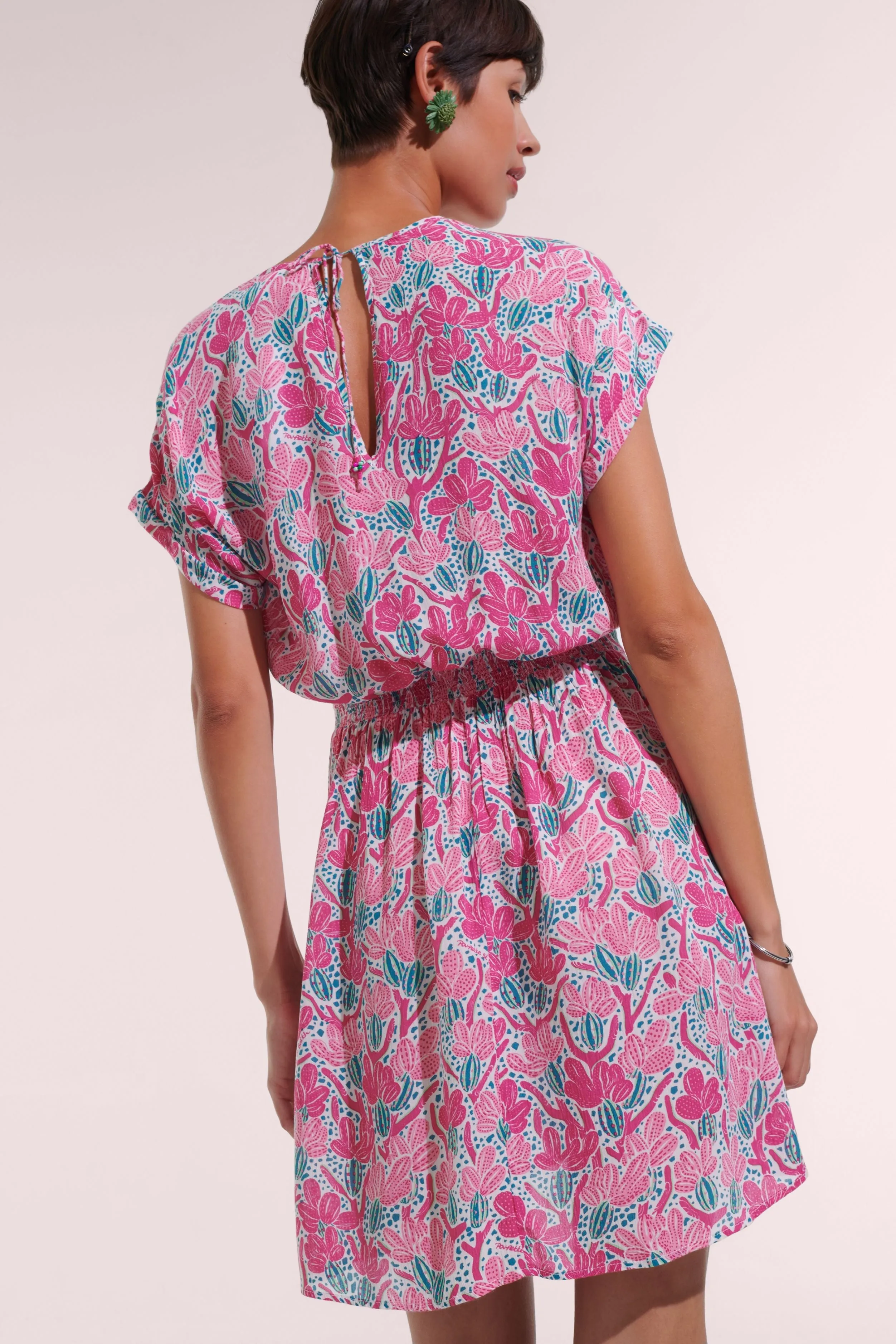 Mini Dress Becky - Pink Kaktus sold by Poupette St Barth