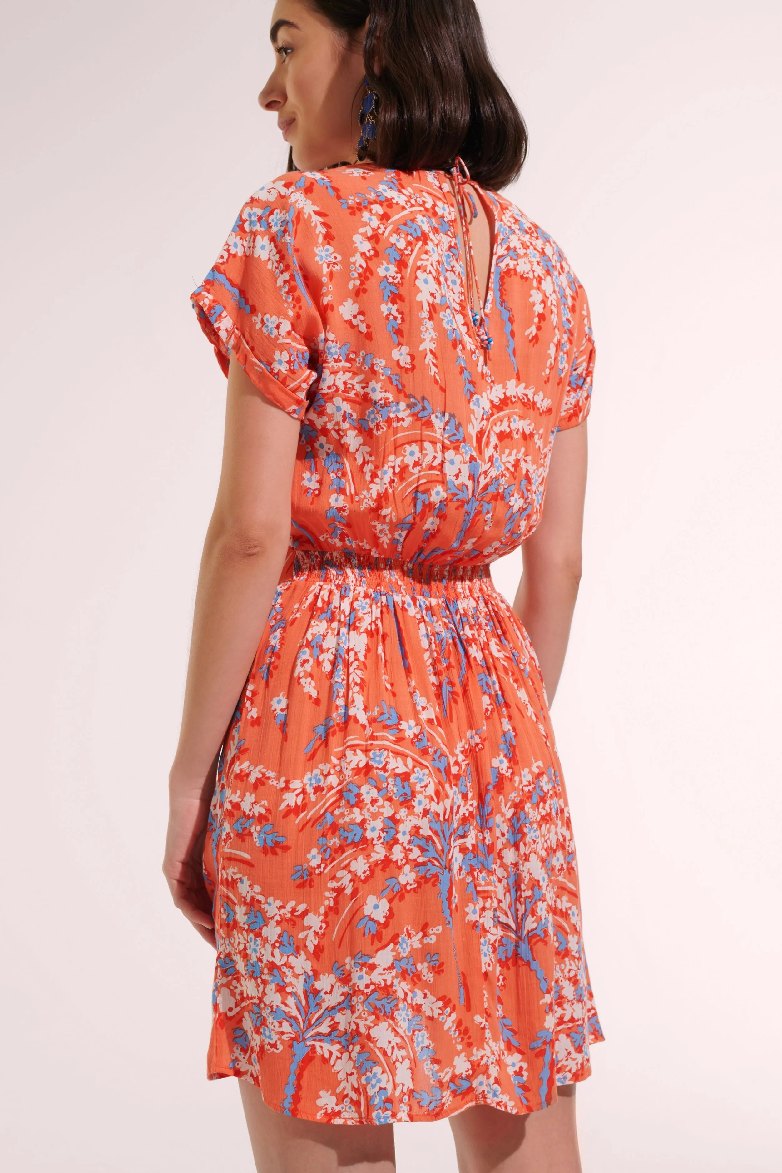 Mini Dress Becky - Orange Palmery sold by Poupette St Barth product image thumbnail 2