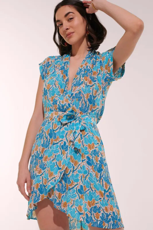 Mini Dress Becky - Blue Kaktus sold by Poupette St Barth