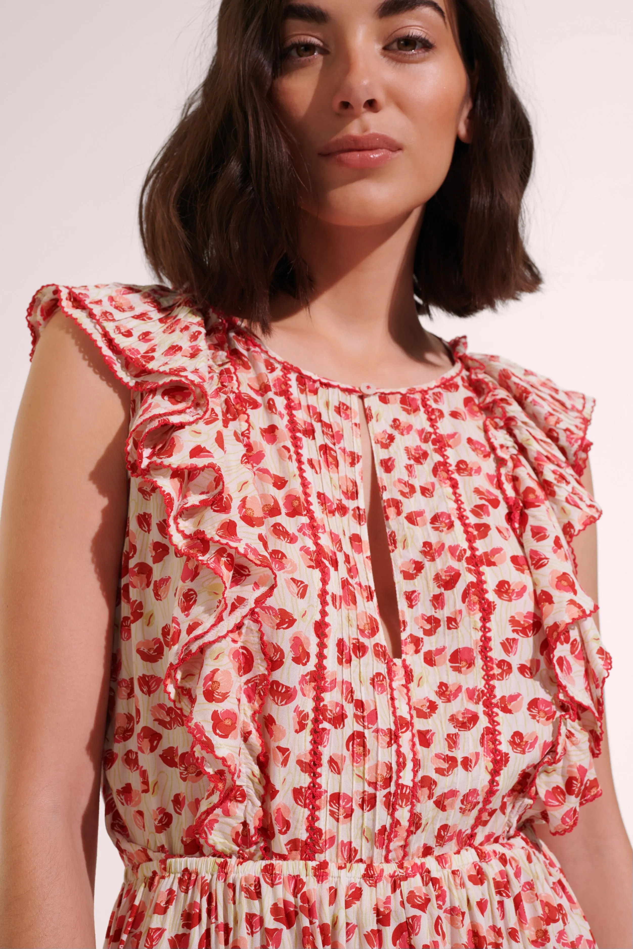 Mini Dress Bambi - White Red Alamy sold by Poupette St Barth product image thumbnail 3