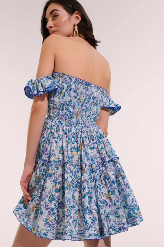 Mini Dress Aurora - Blue Sweet Liberty sold by Poupette St Barth