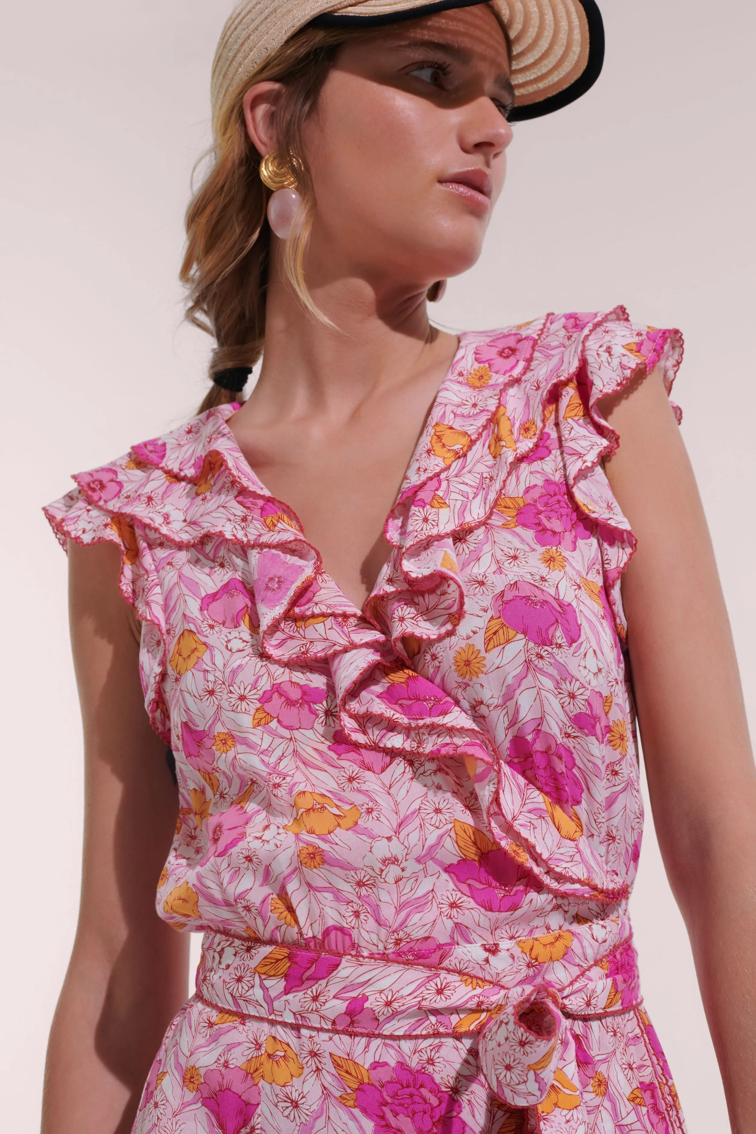 Mini Dress Aude - Pink Petunia sold by Poupette St Barth product image thumbnail 2