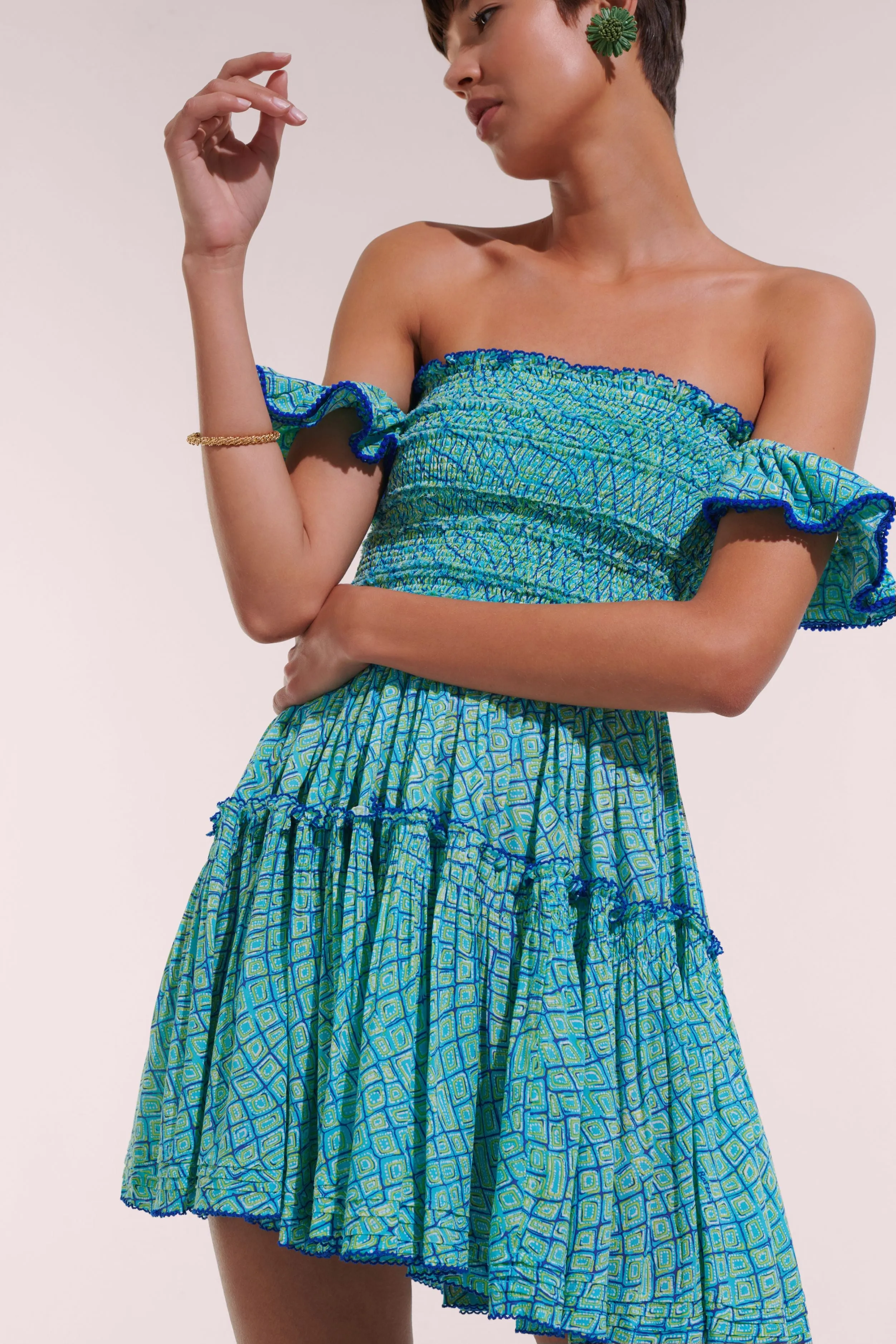 Mini Dress Aurora - Sky Abori sold by Poupette St Barth