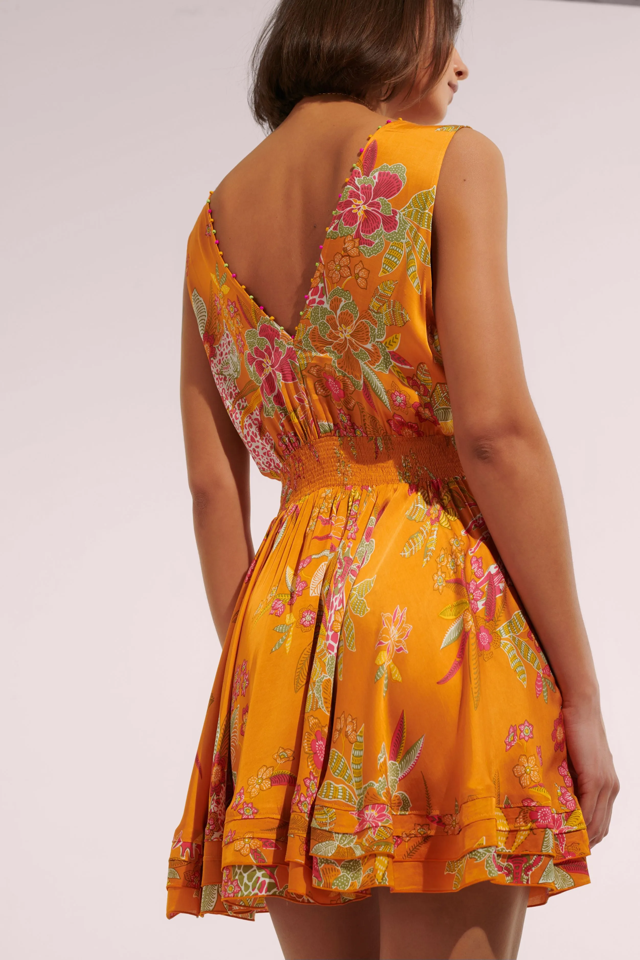 Mini Dress Bessie - Orange Leo Forest sold by Poupette St Barth product image thumbnail 2