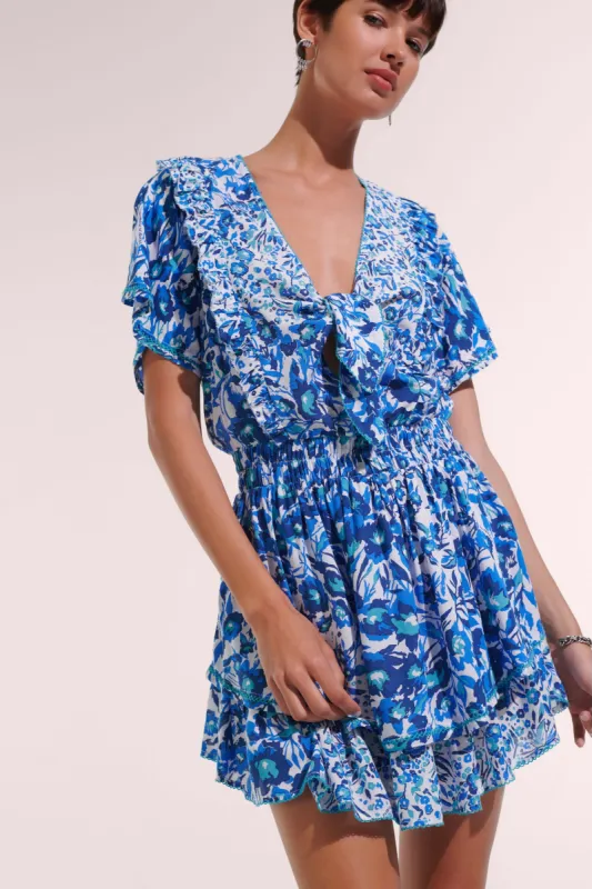 Mini Dress Alyson - Blue Nuances sold by Poupette St Barth