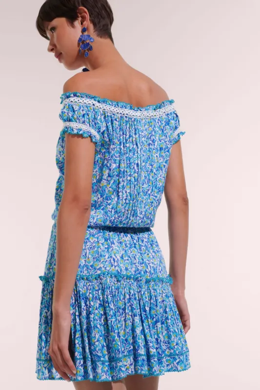 Mini Dress Alba - Blue Ocean Flowers sold by Poupette St Barth