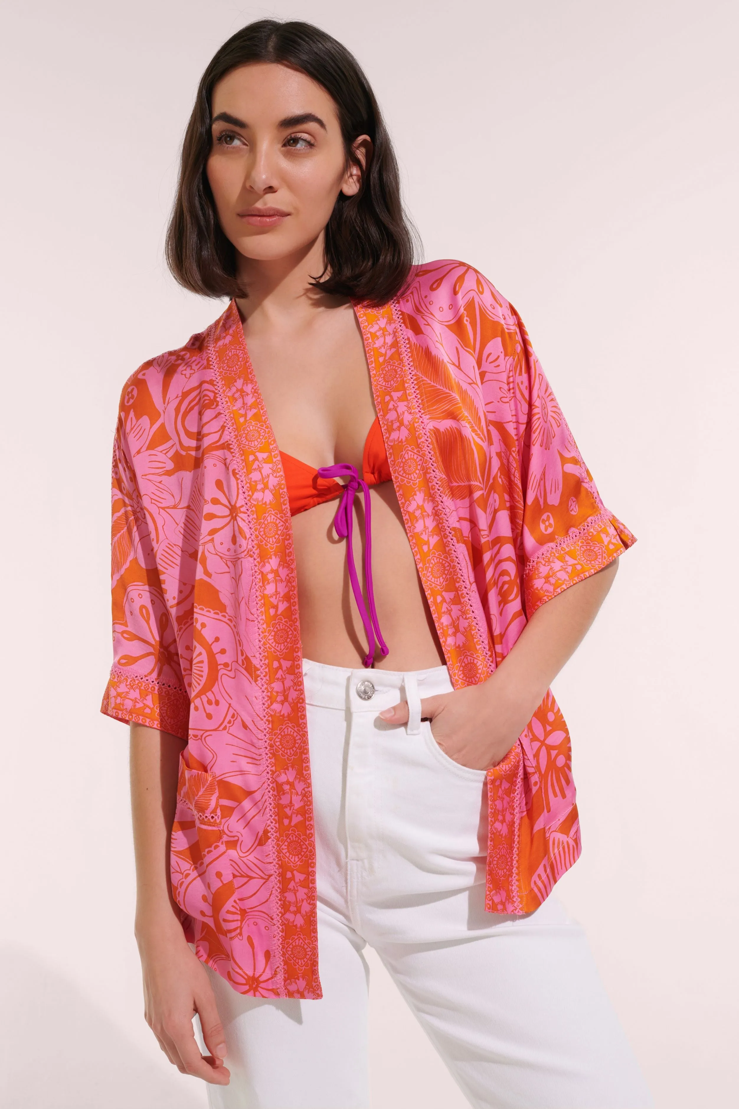 Kimono Bel - Pink Gauguin sold by Poupette St Barth
