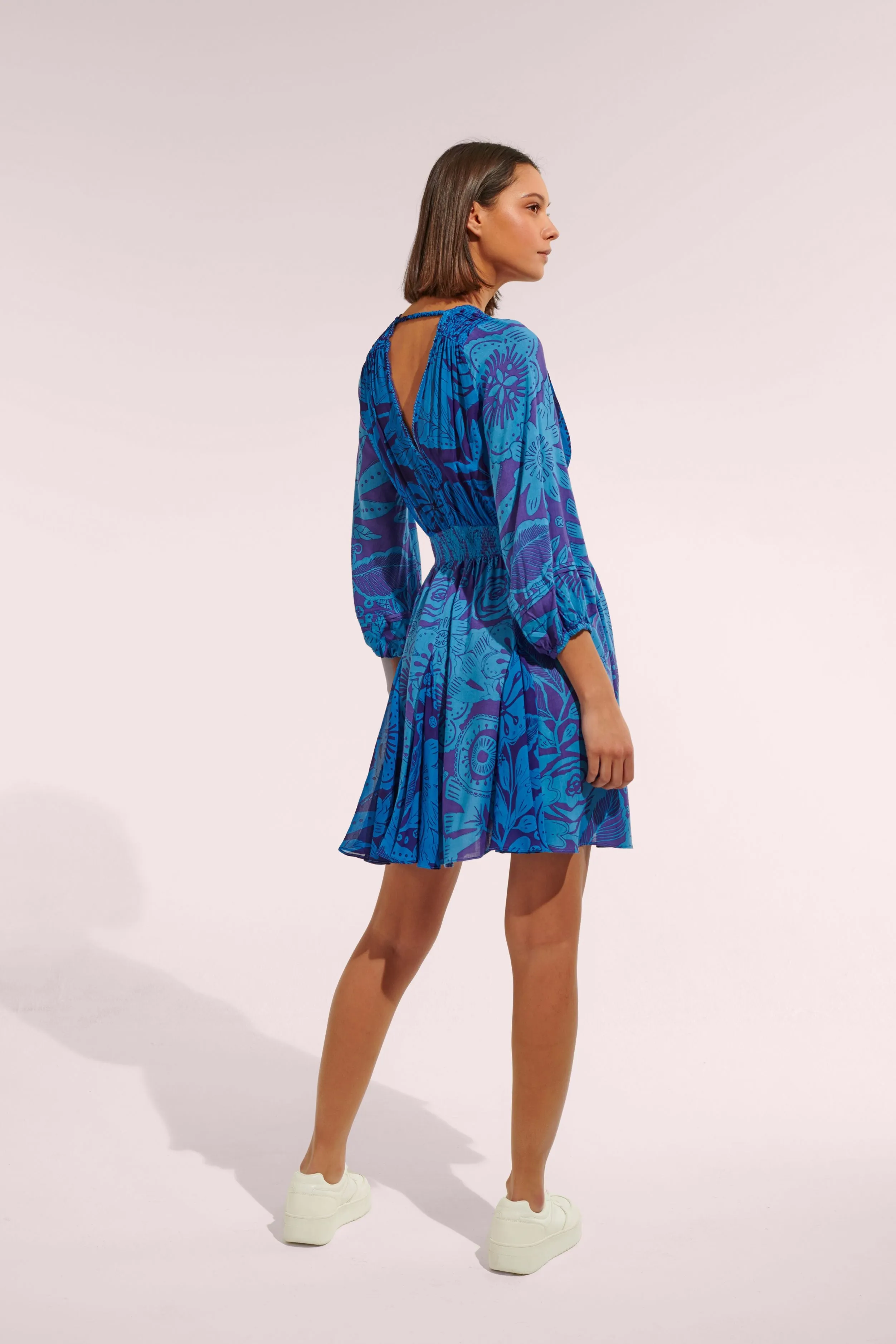 Mini Dress Anabelle - Blue Gauguin sold by Poupette St Barth product image thumbnail 2