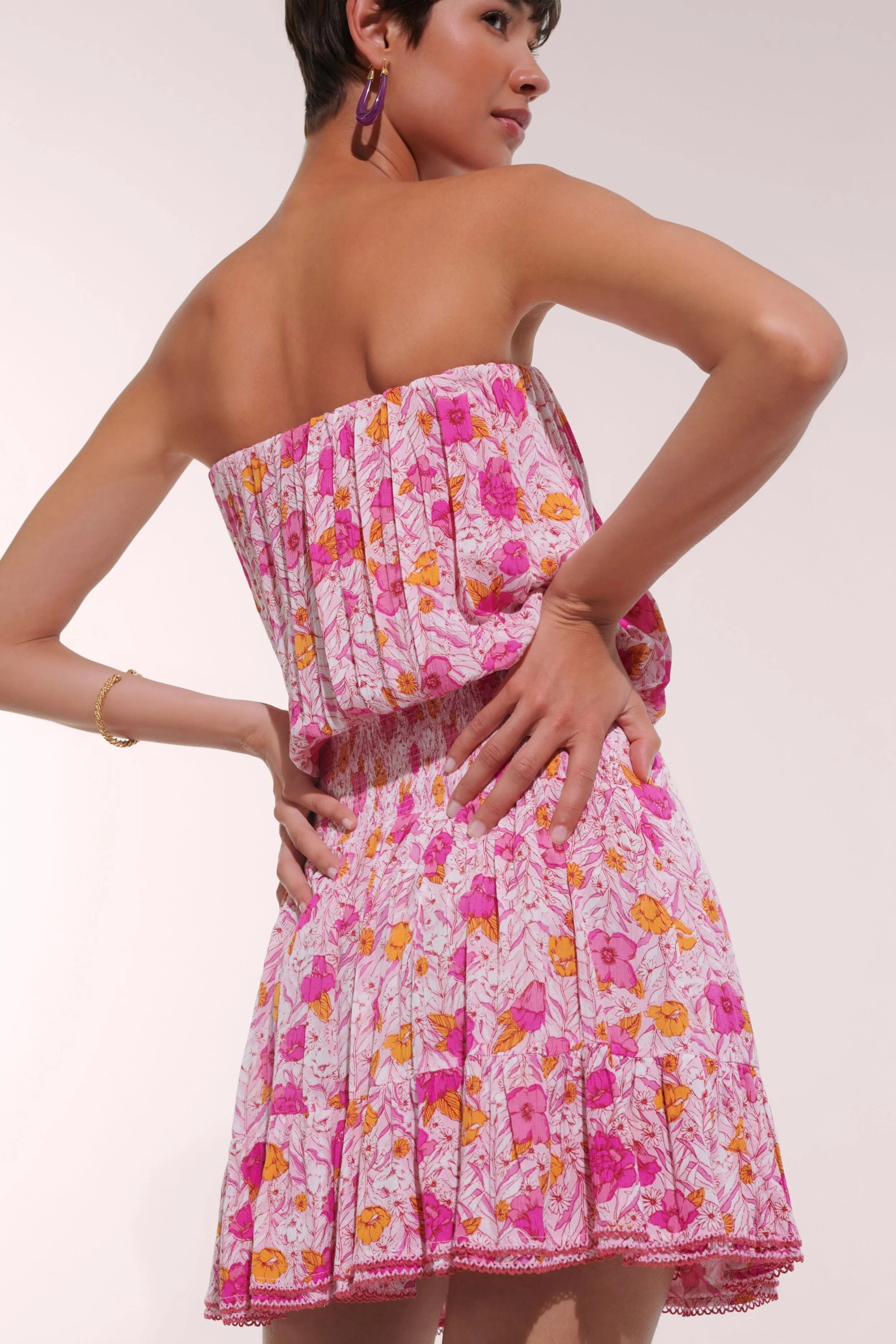 Bandeau Dress Ambra - Pink Petunia sold by Poupette St Barth product image thumbnail 2