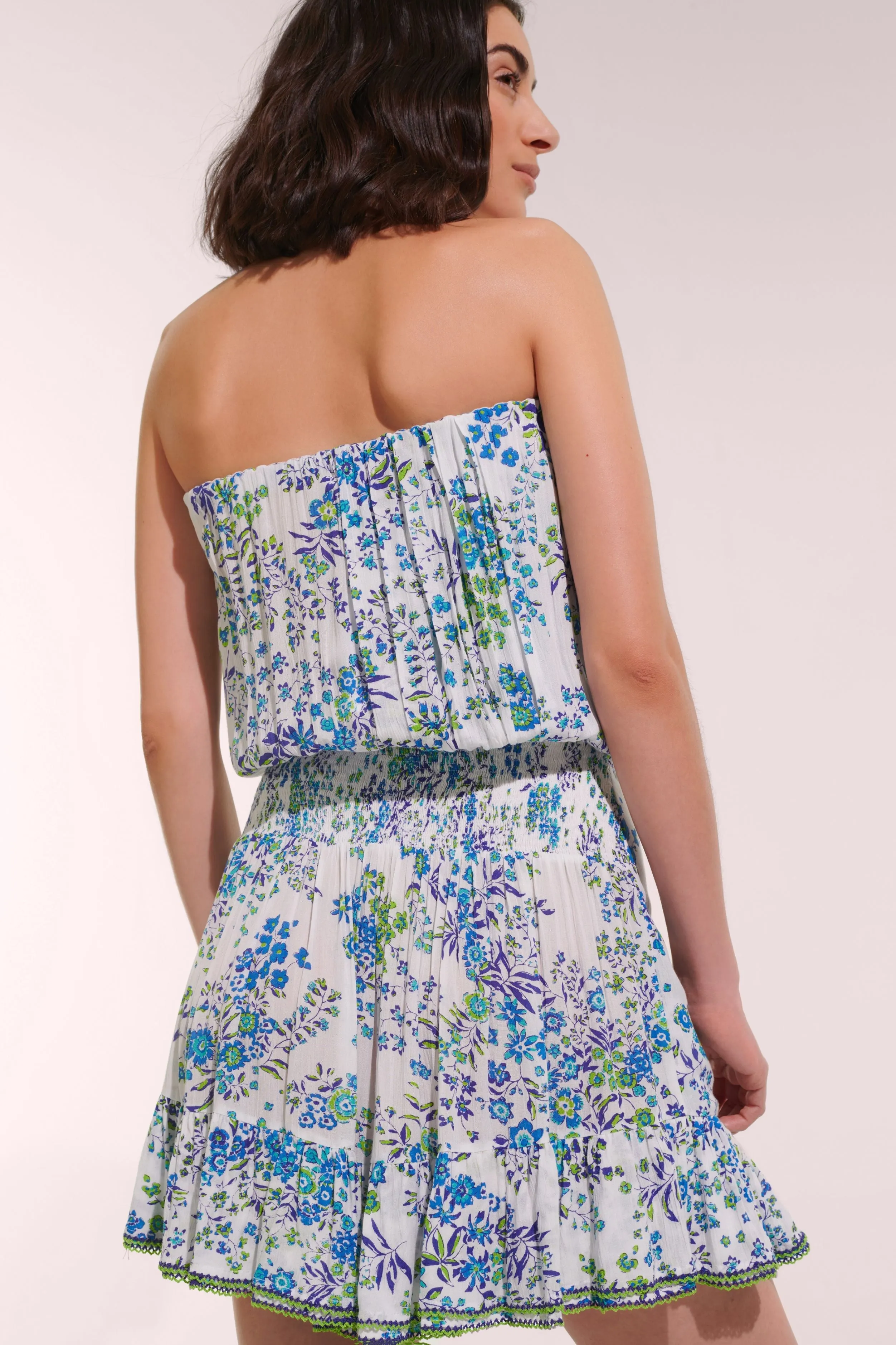 Bandeau Dress Ambra - Blue Queen Liberty sold by Poupette St Barth product image thumbnail 2