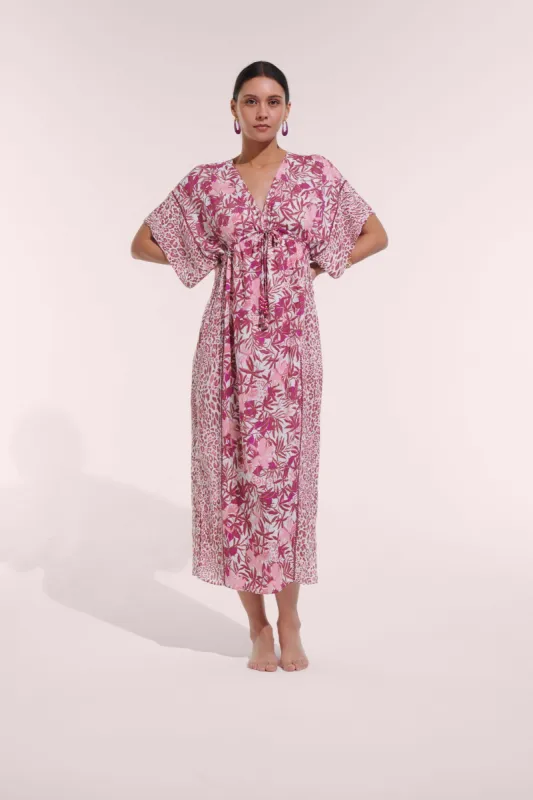 Long Kaftan Amaya - Pink Orchid sold by Poupette St Barth