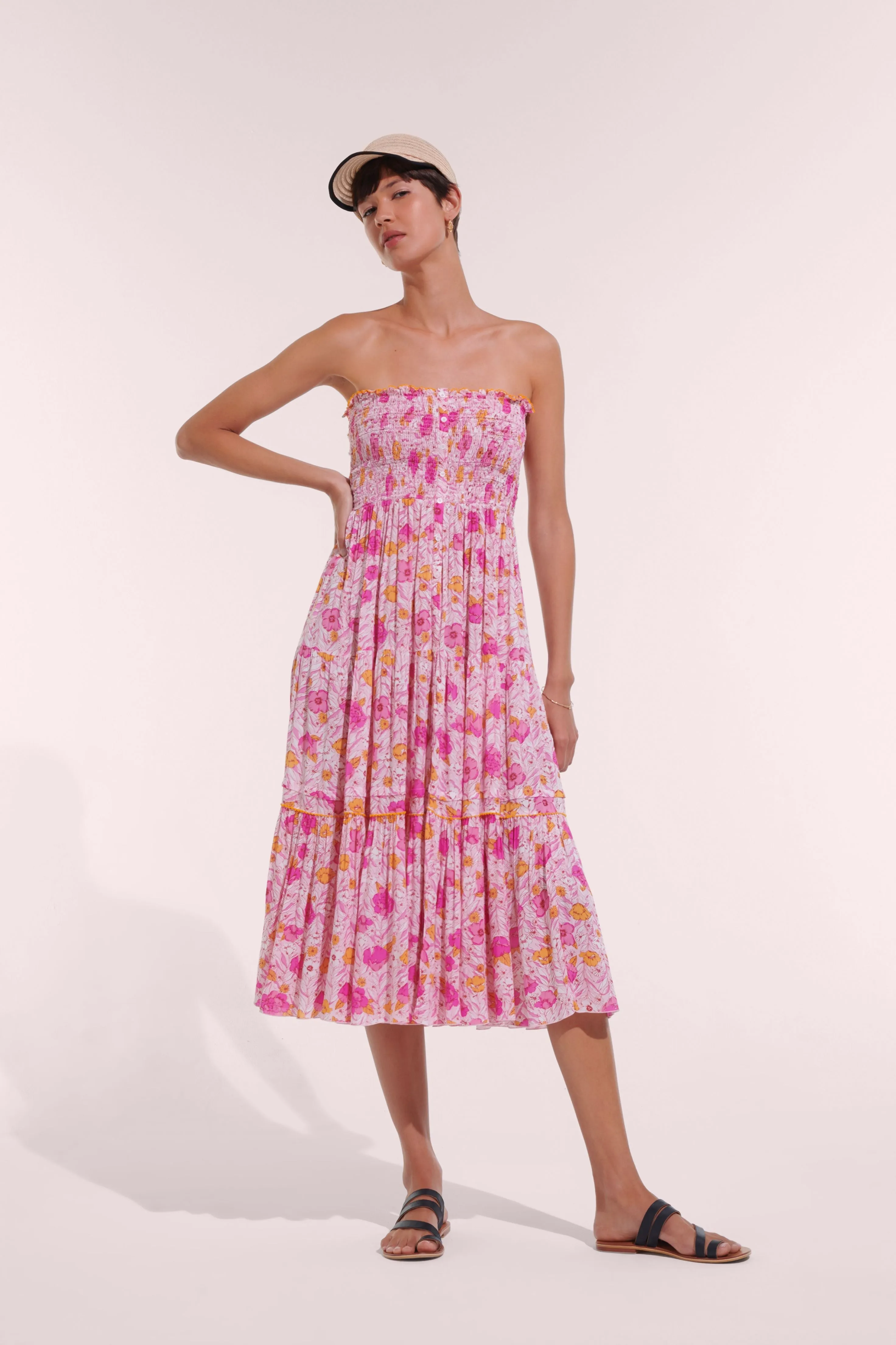 Long Dress Triny - Pink Petunia sold by Poupette St Barth product image thumbnail 3