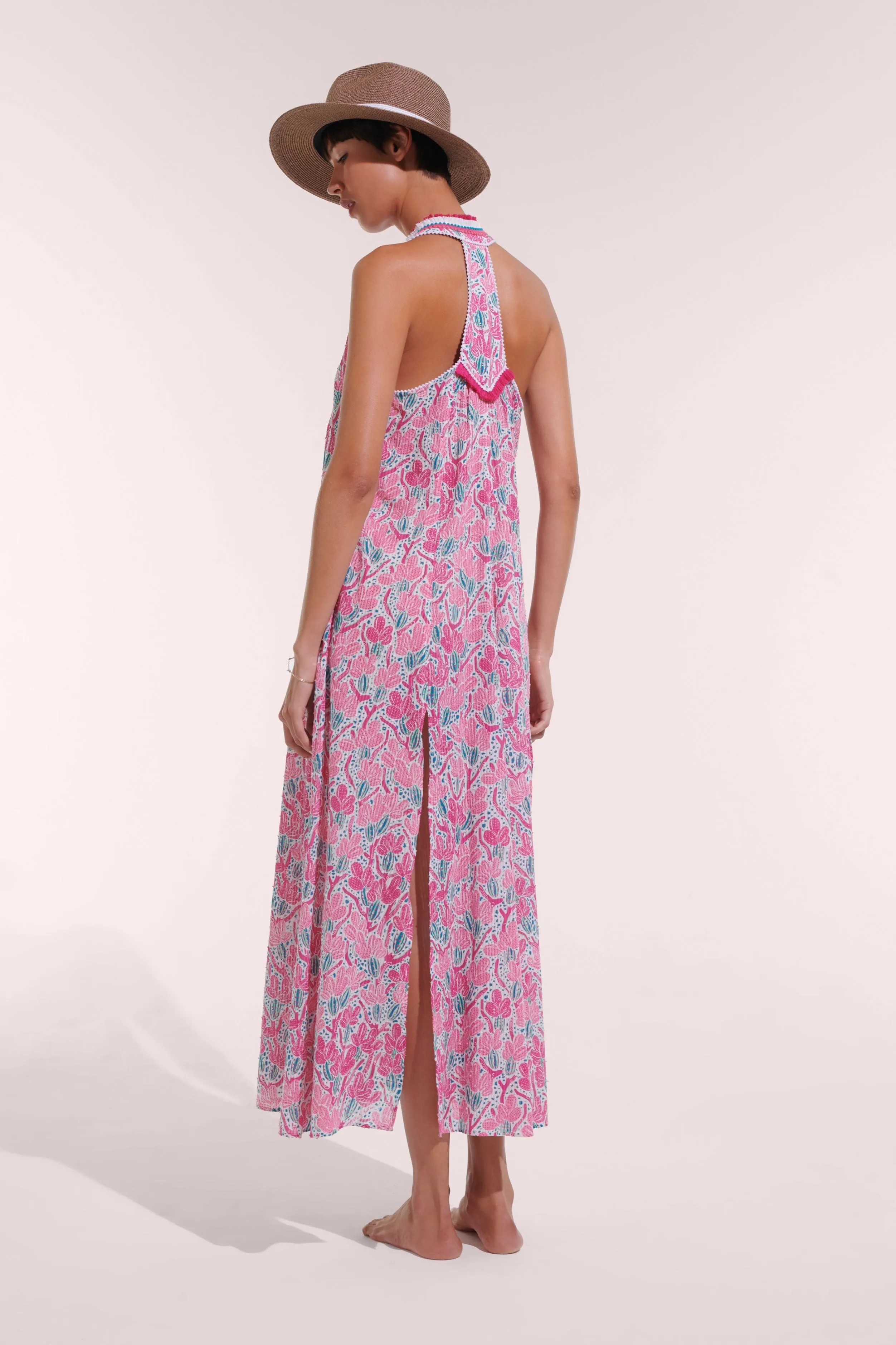 Long Dress Nava - Pink Kaktus sold by Poupette St Barth product image thumbnail 3