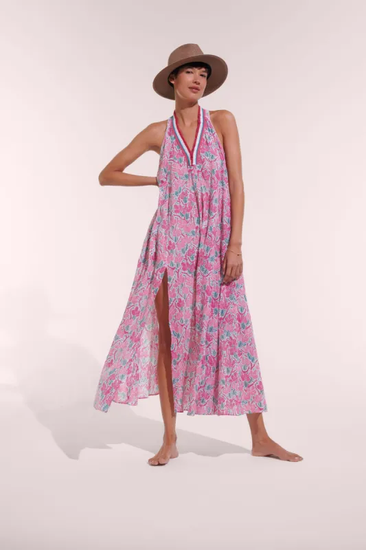 Long Dress Nava - Pink Kaktus sold by Poupette St Barth