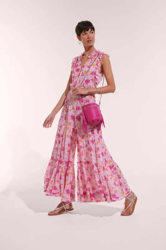 Long Jumpsuit Belene - Pink Petunia sold by Poupette St Barth