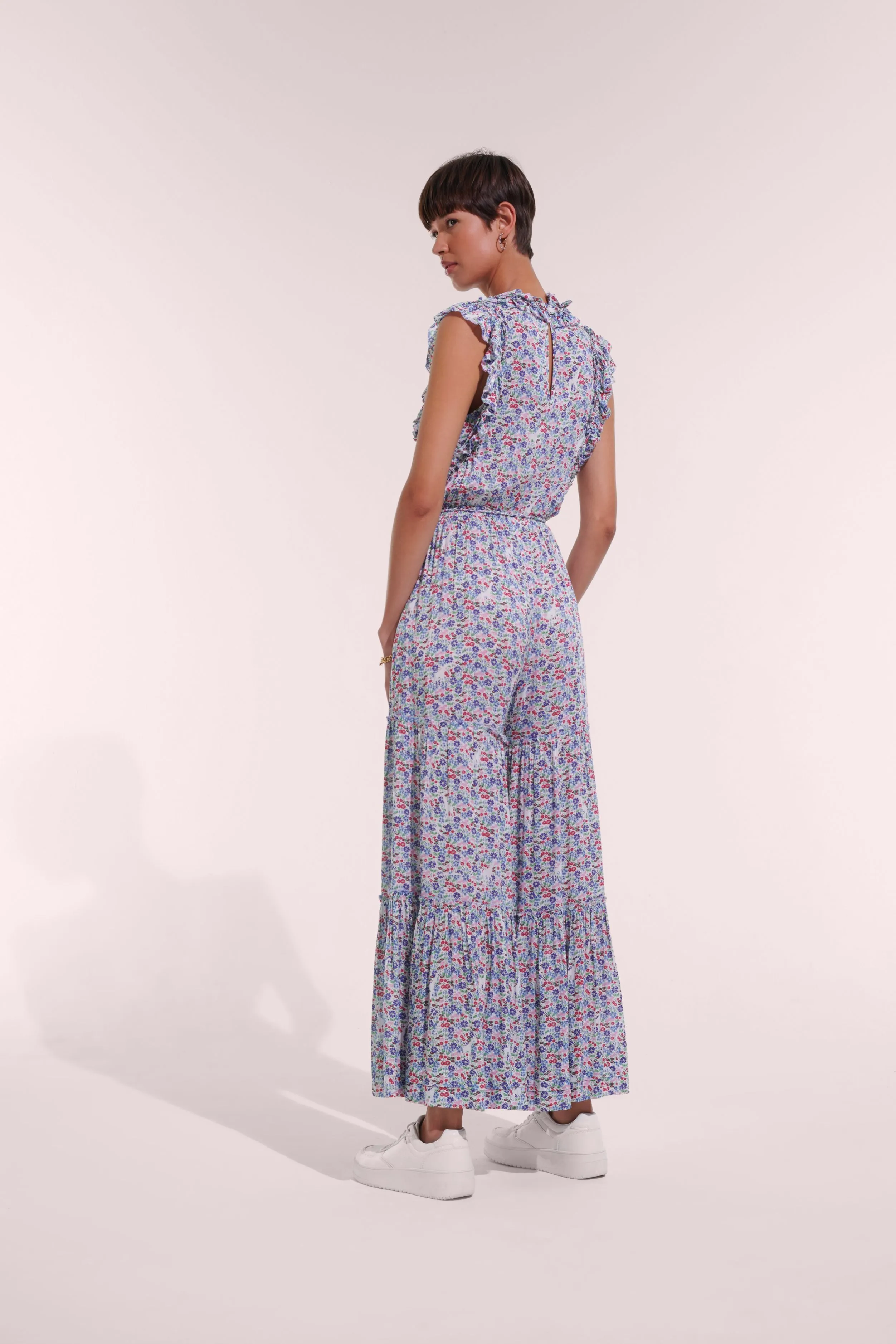 Long Jumpsuit Belene - Blue Jardin sold by Poupette St Barth product image thumbnail 2