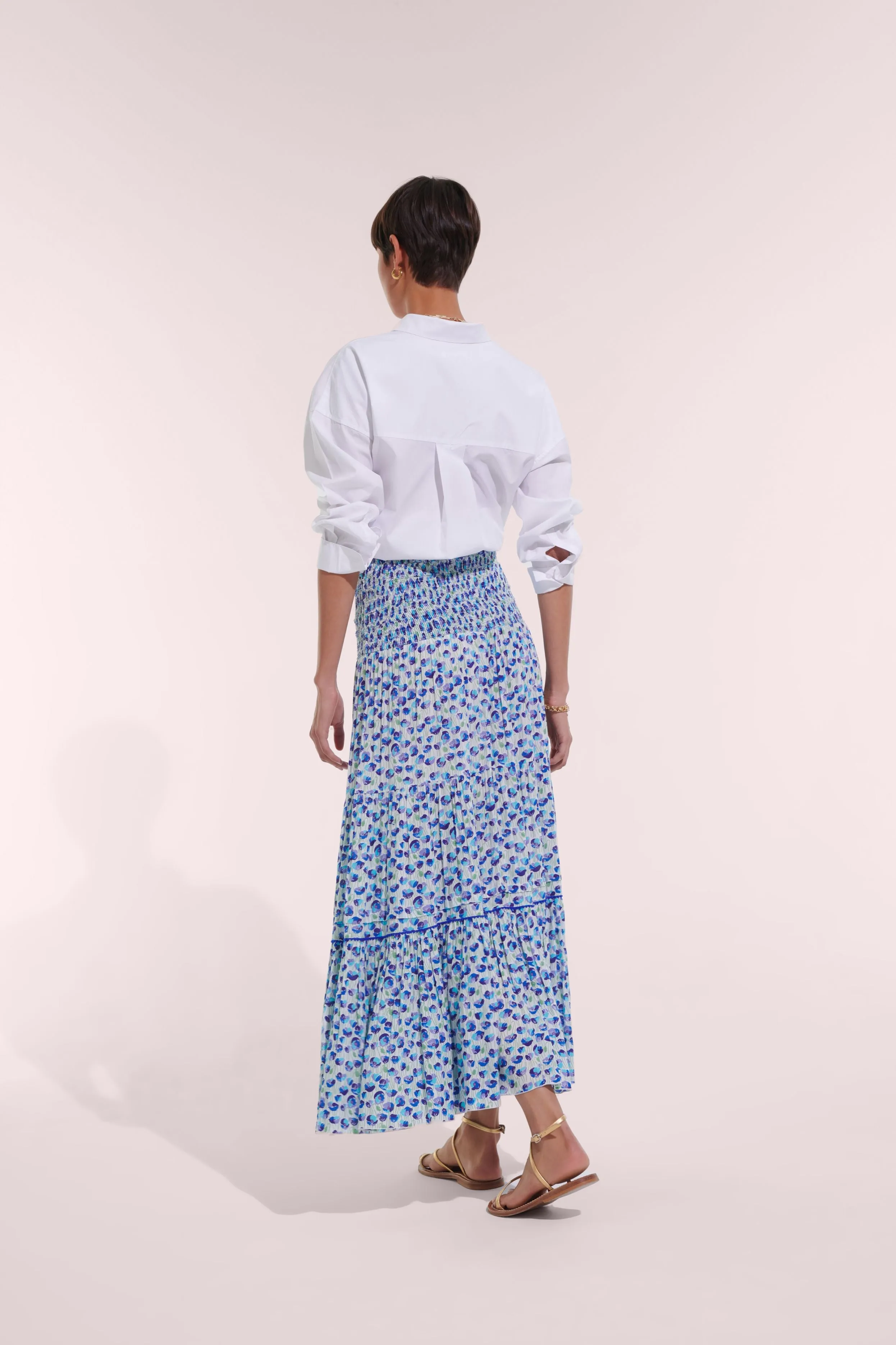 Long Dress Triny - White Blue Alamy sold by Poupette St Barth product image thumbnail 5