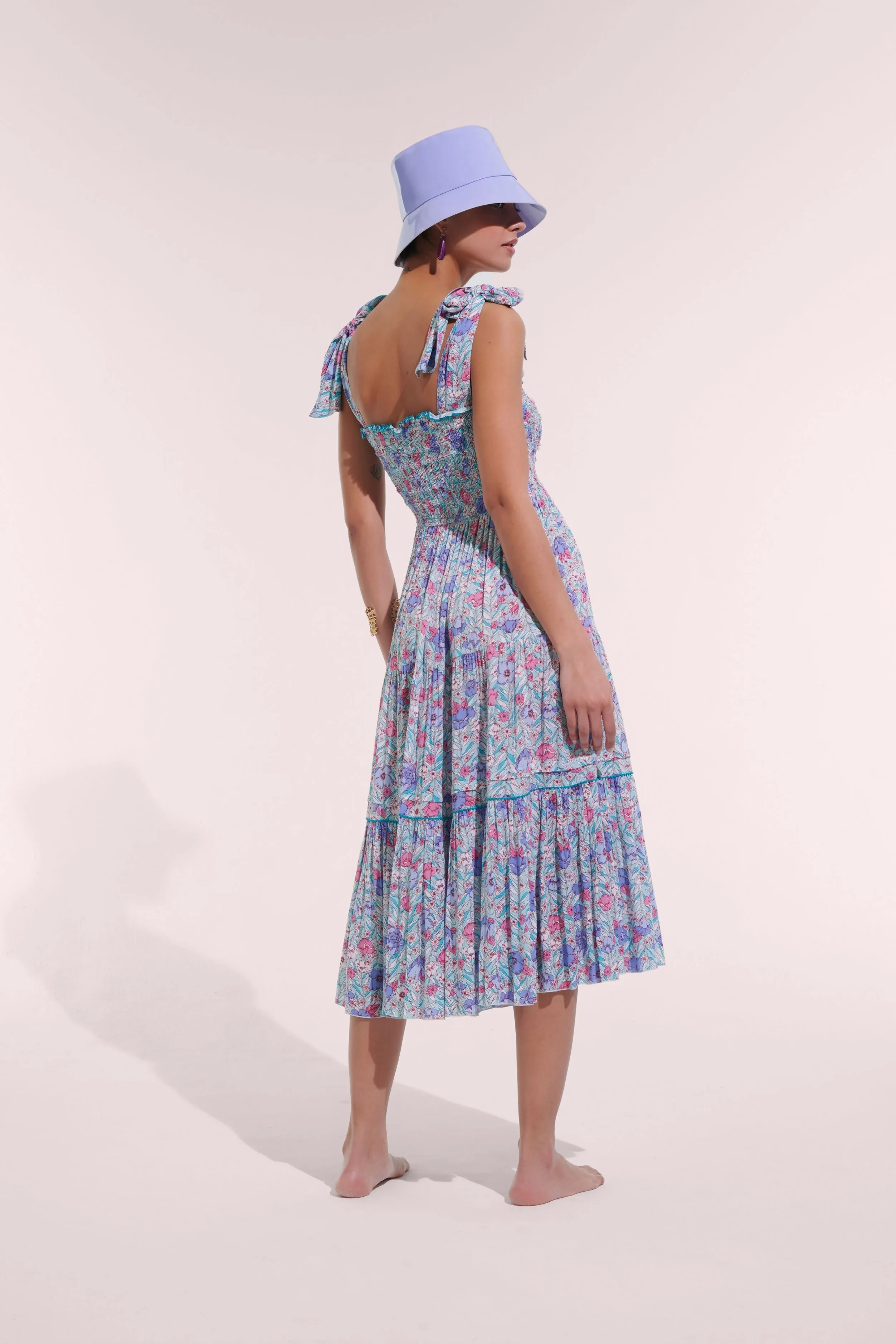 Long Dress Triny - Aqua Petunia sold by Poupette St Barth product image thumbnail 3