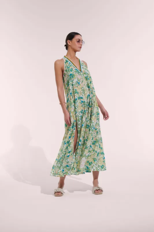 Long Dress Nava - Green Orchid sold by Poupette St Barth