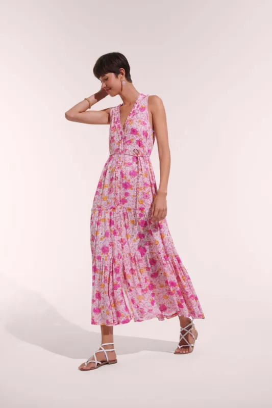 Long Dress Nana - Pink Petunia sold by Poupette St Barth