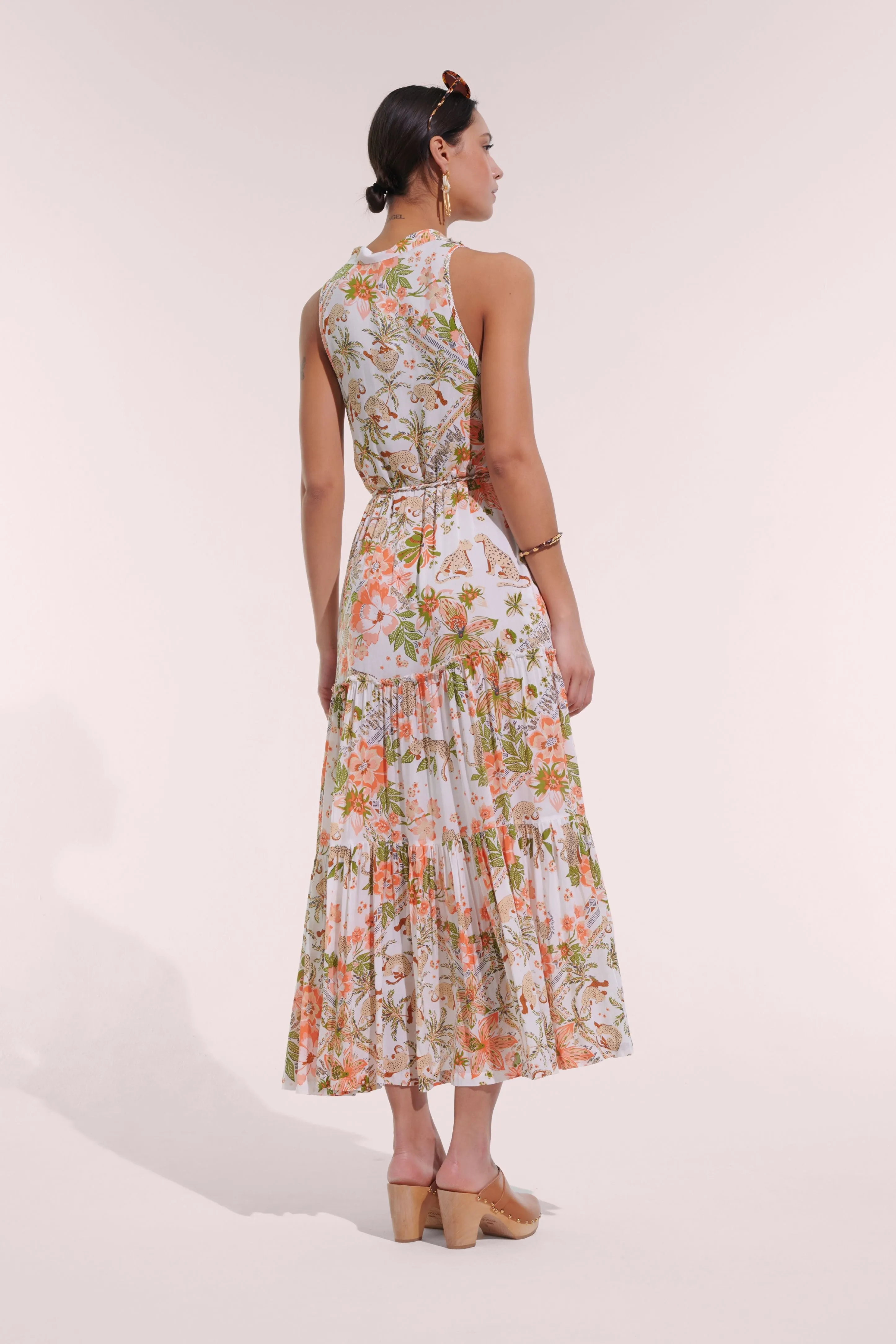 Long Dress Nana - Pink Leo Foulard sold by Poupette St Barth product image thumbnail 2
