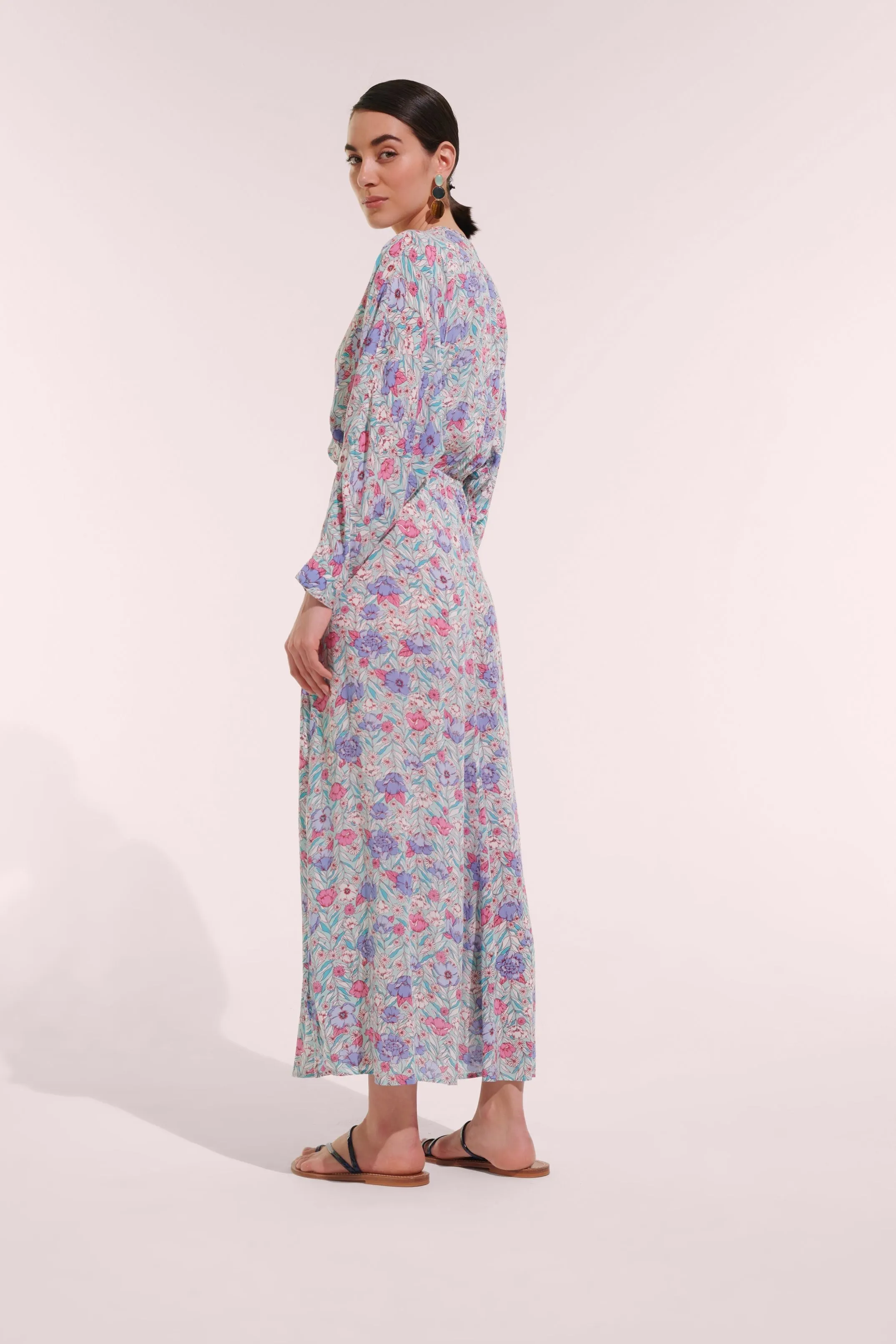 Long Dress Ilona - Aqua Petunia sold by Poupette St Barth product image thumbnail 3