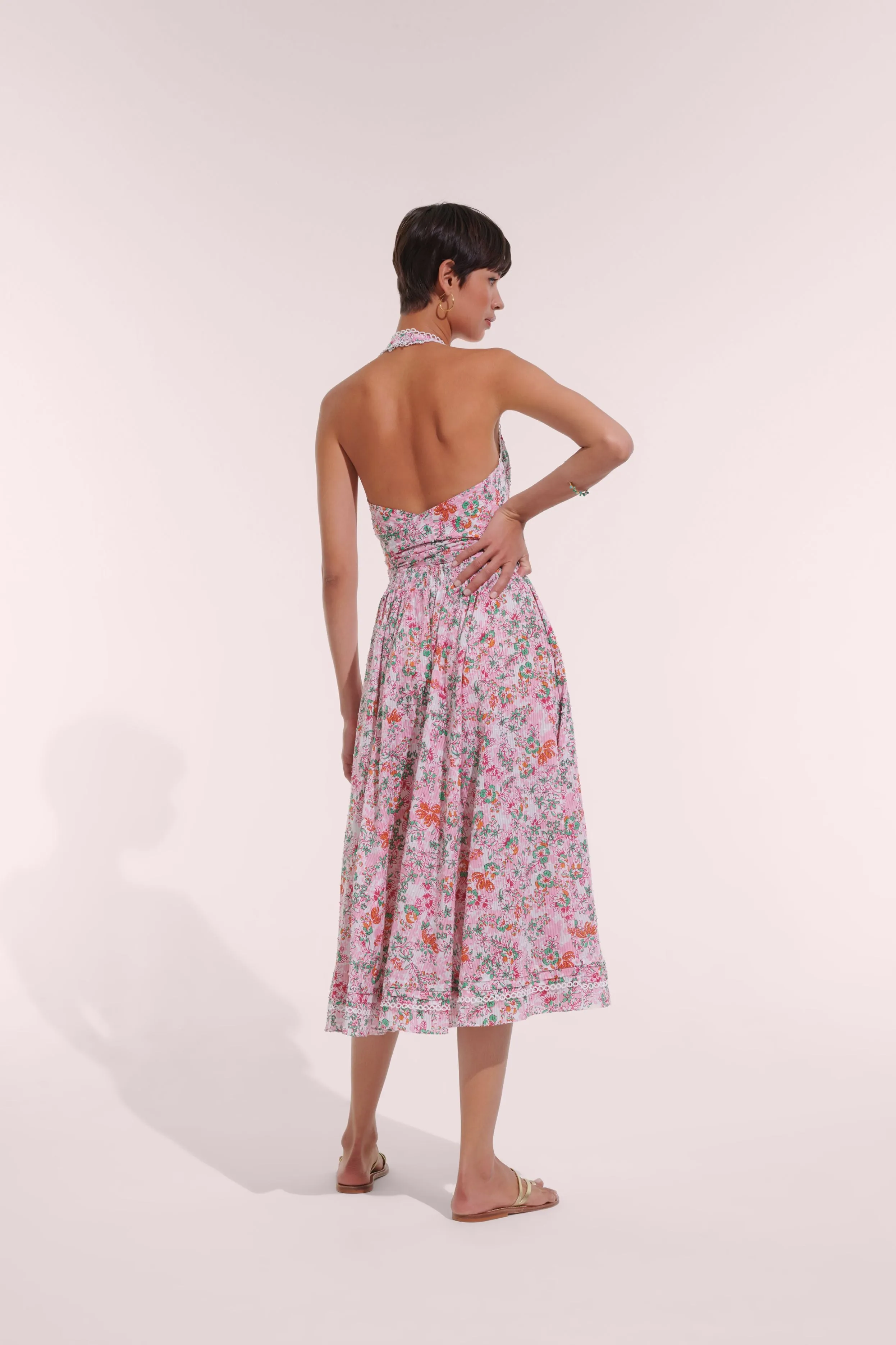 Long Dress Beth - Pink Sweet Liberty sold by Poupette St Barth product image thumbnail 3