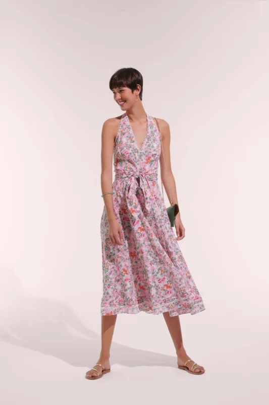 Long Dress Beth - Pink Sweet Liberty sold by Poupette St Barth