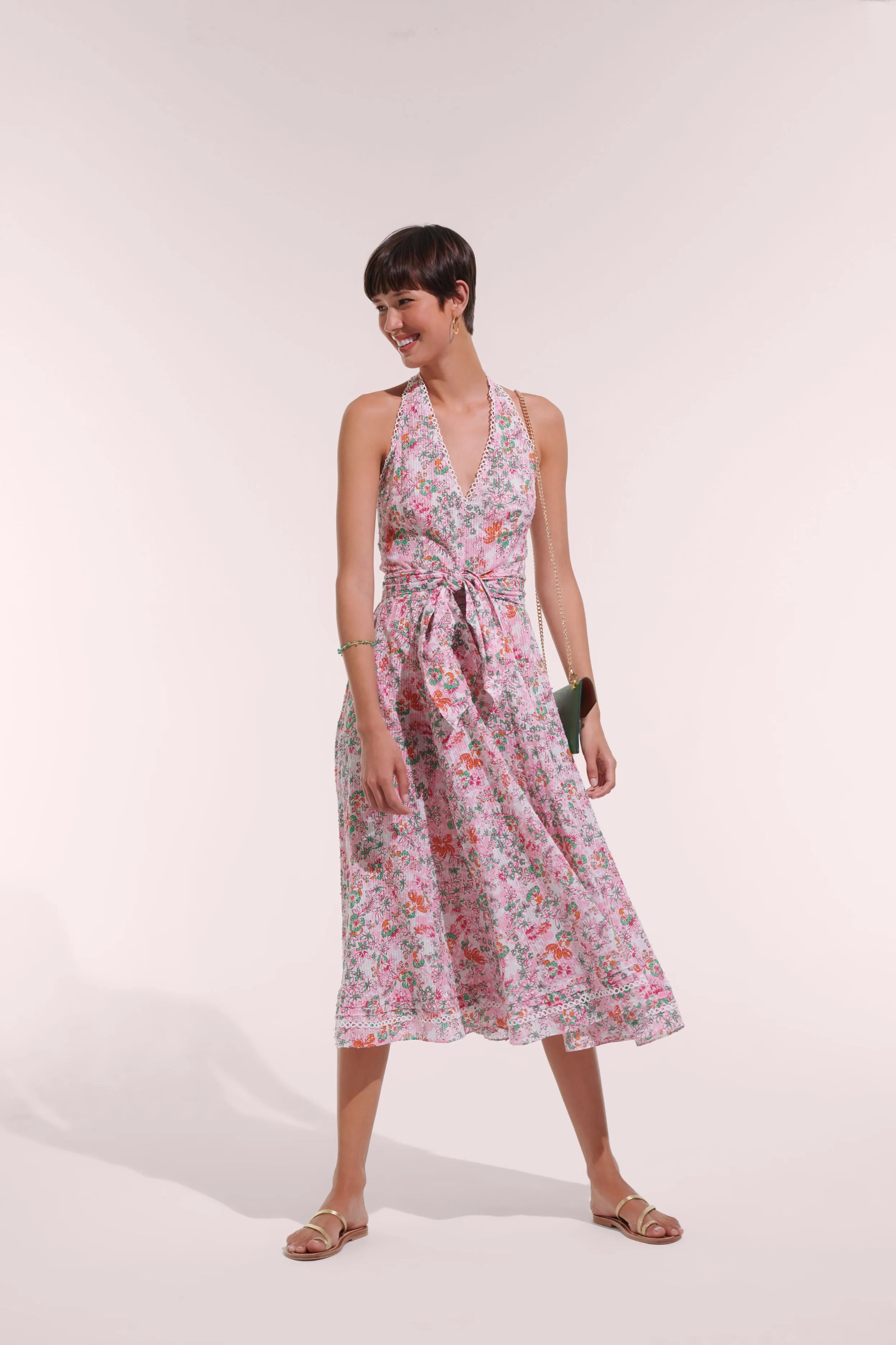 Long Dress Beth - Pink Sweet Liberty sold by Poupette St Barth