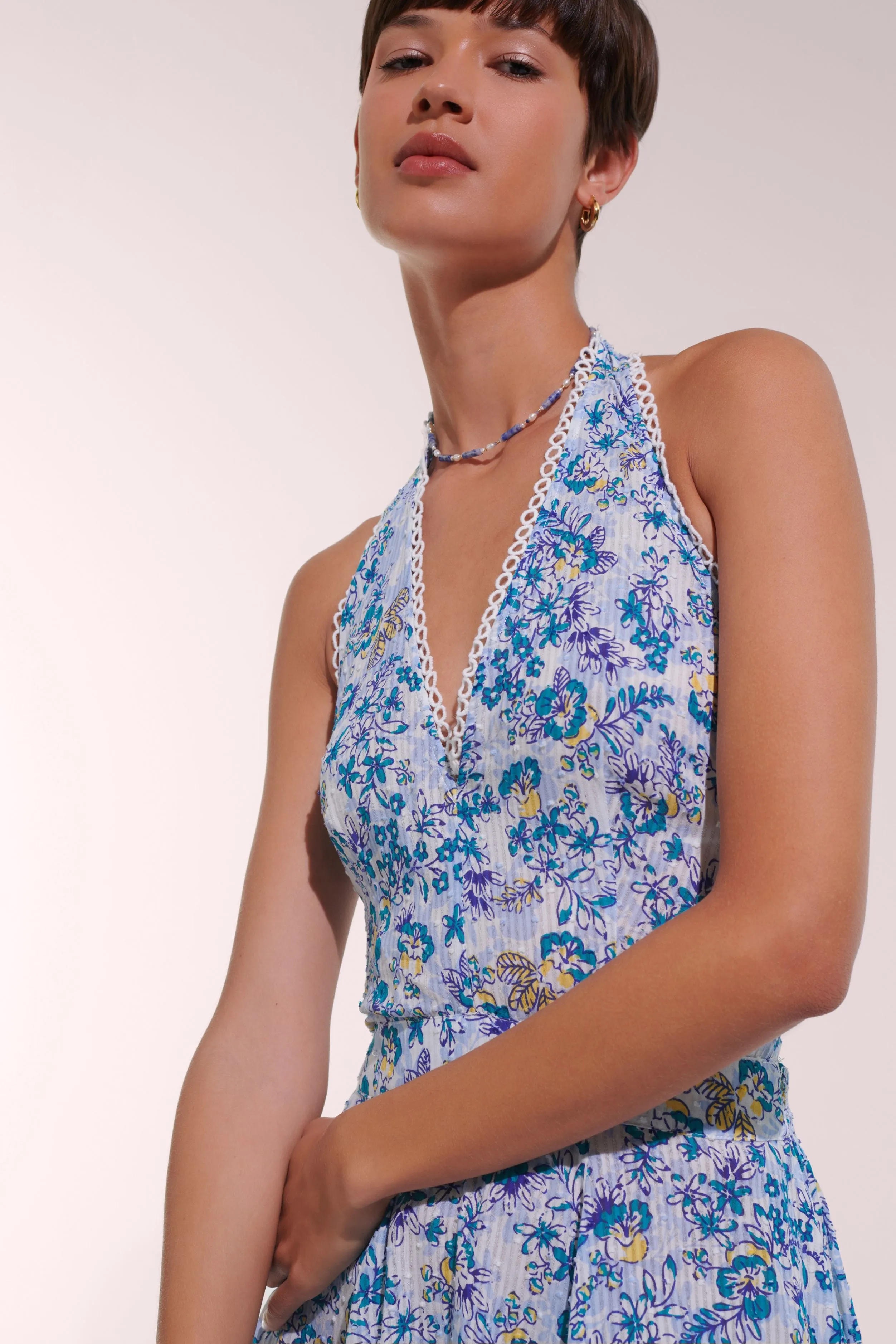 Long Dress Beth - Blue Sweet Liberty sold by Poupette St Barth product image thumbnail 2