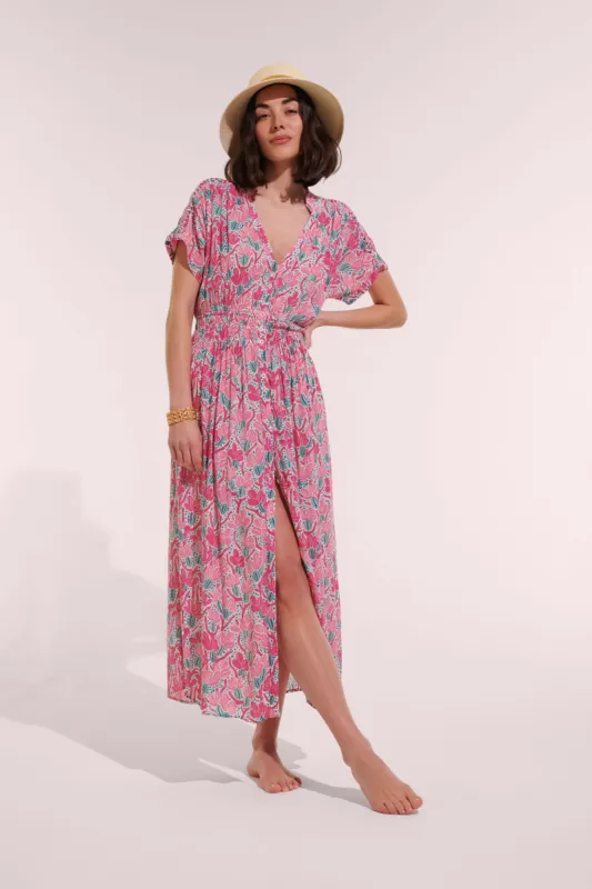 Long Dress Becky - Pink Kaktus sold by Poupette St Barth